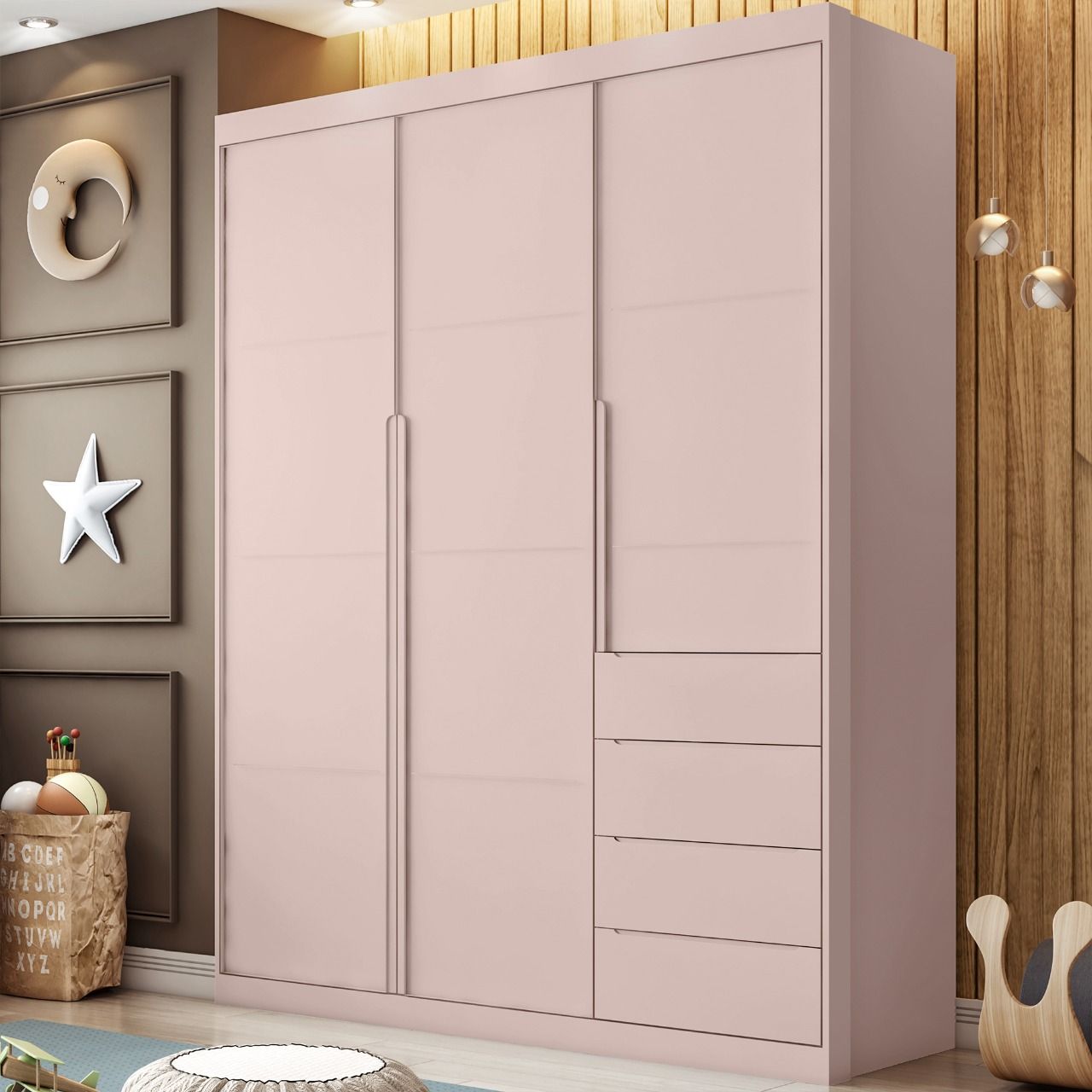 Guarda Roupa Infantil Branco 3 Portas Pérola