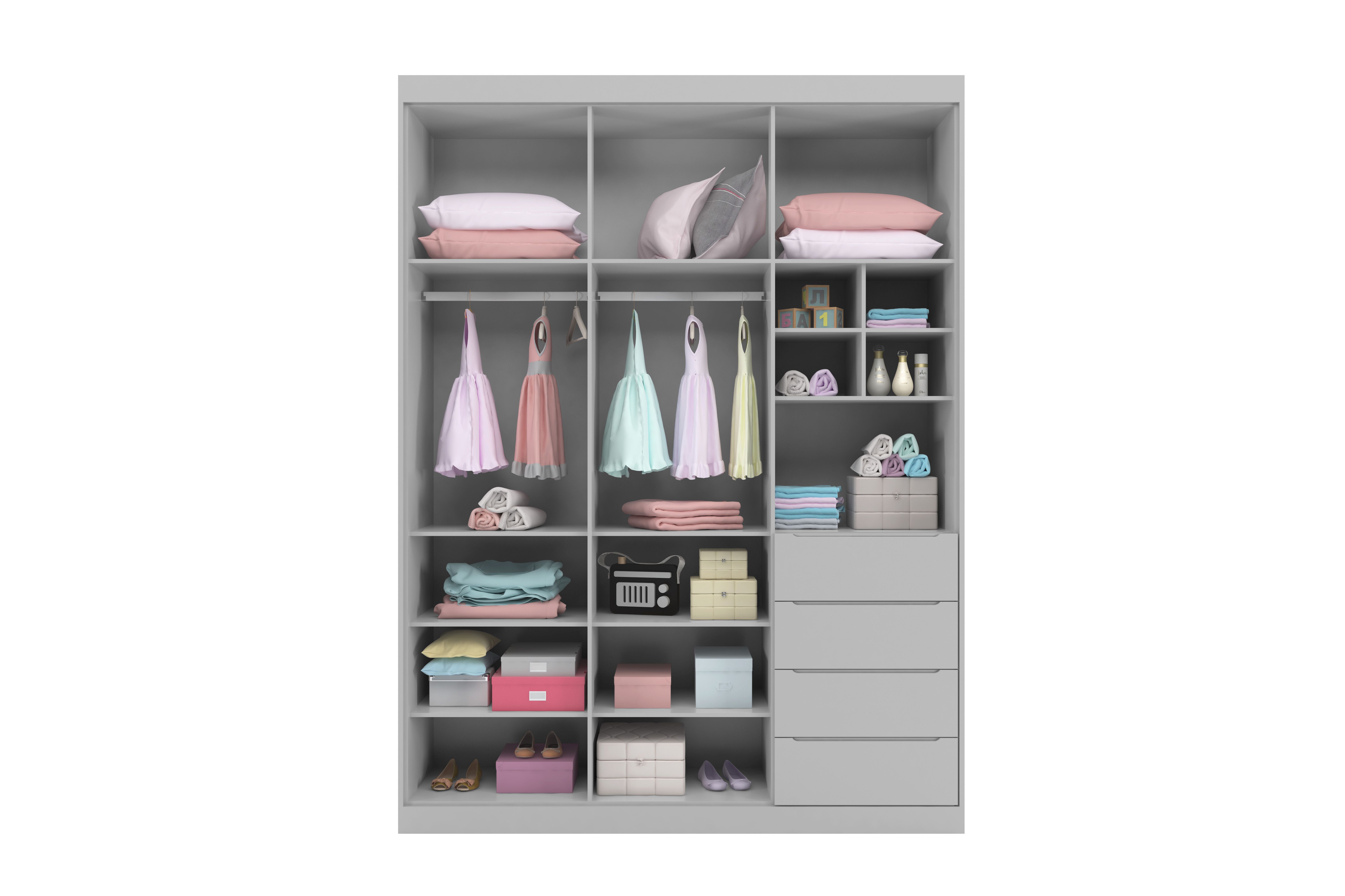 Guarda Roupa Infantil Branco 3 Portas Pérola