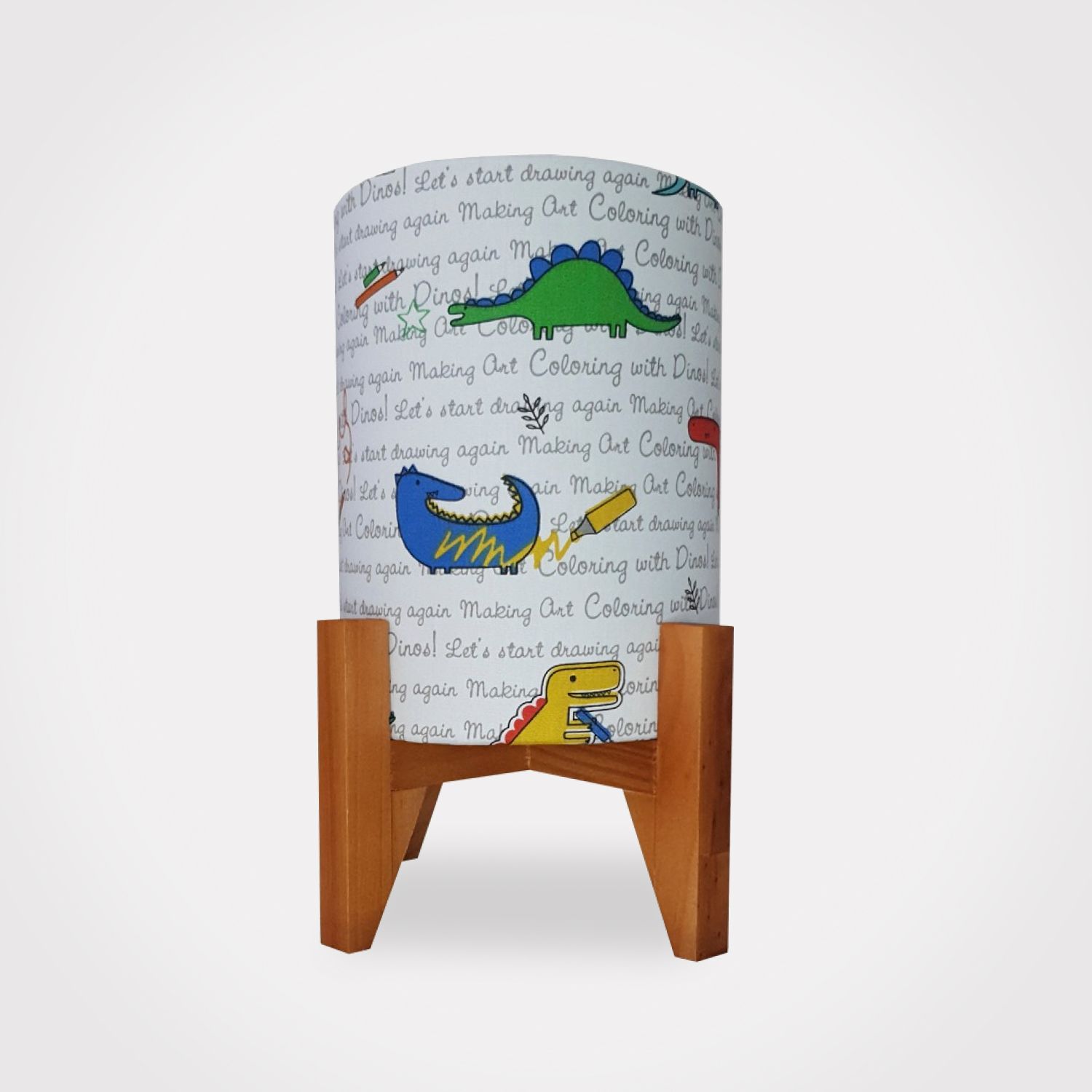 Abajur Luminária Dinossauros Madeira