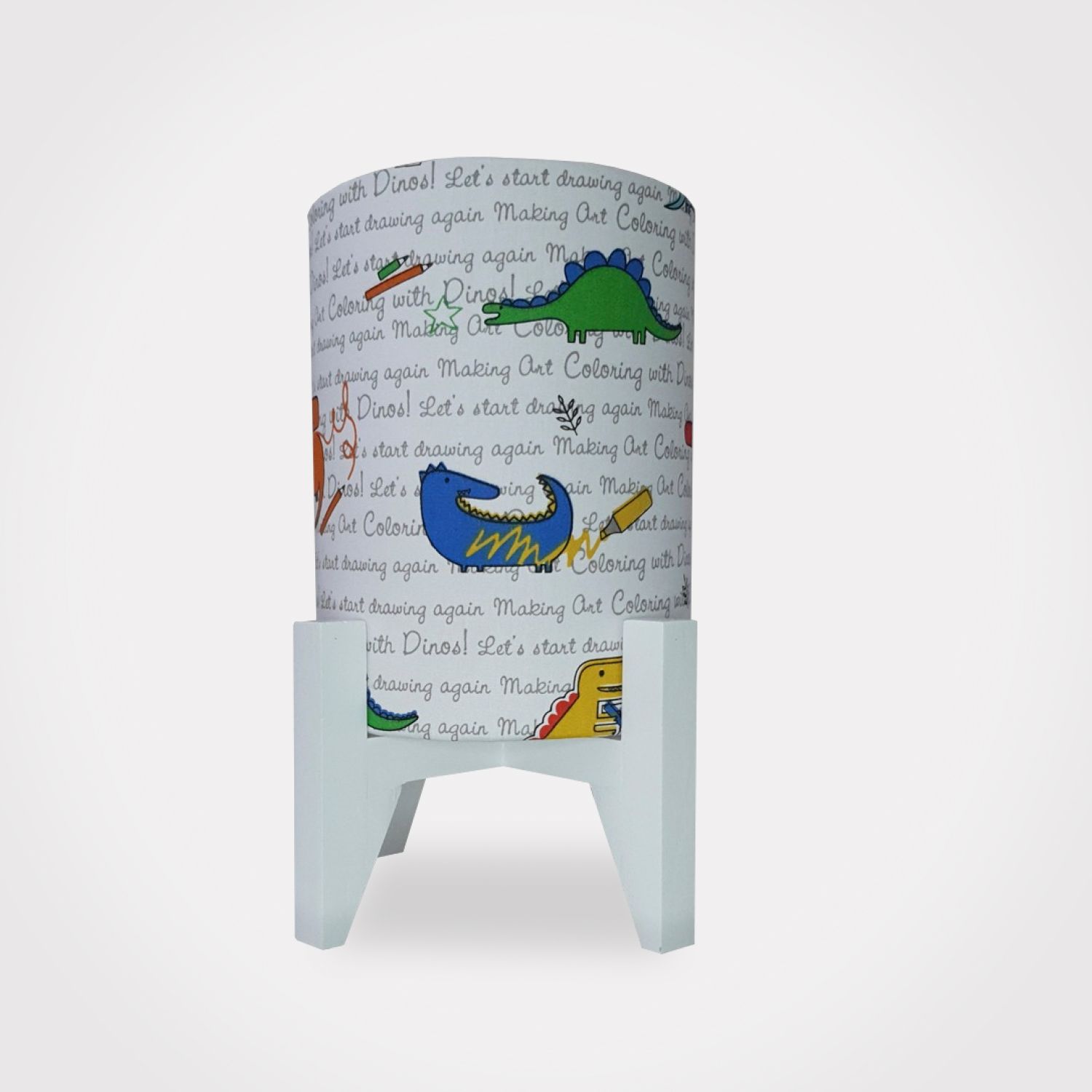 Abajur Luminária Dinossauros Madeira