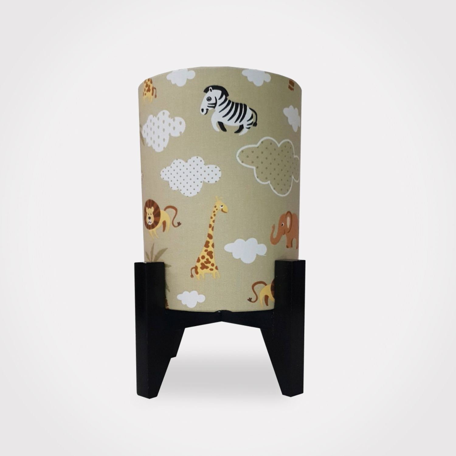 Abajur Luminária Bichinhos do Safári Madeira