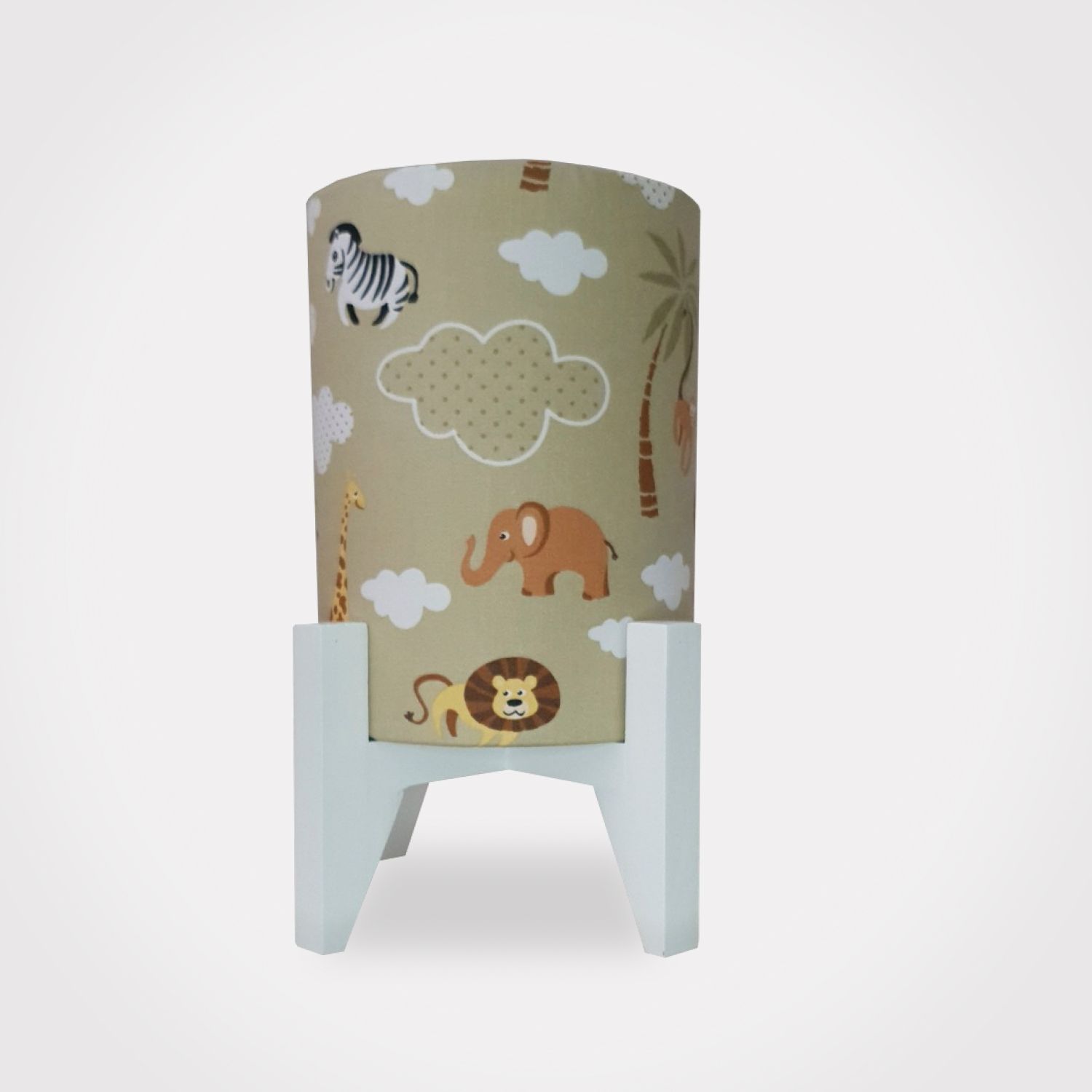 Abajur Luminária Bichinhos do Safári Madeira