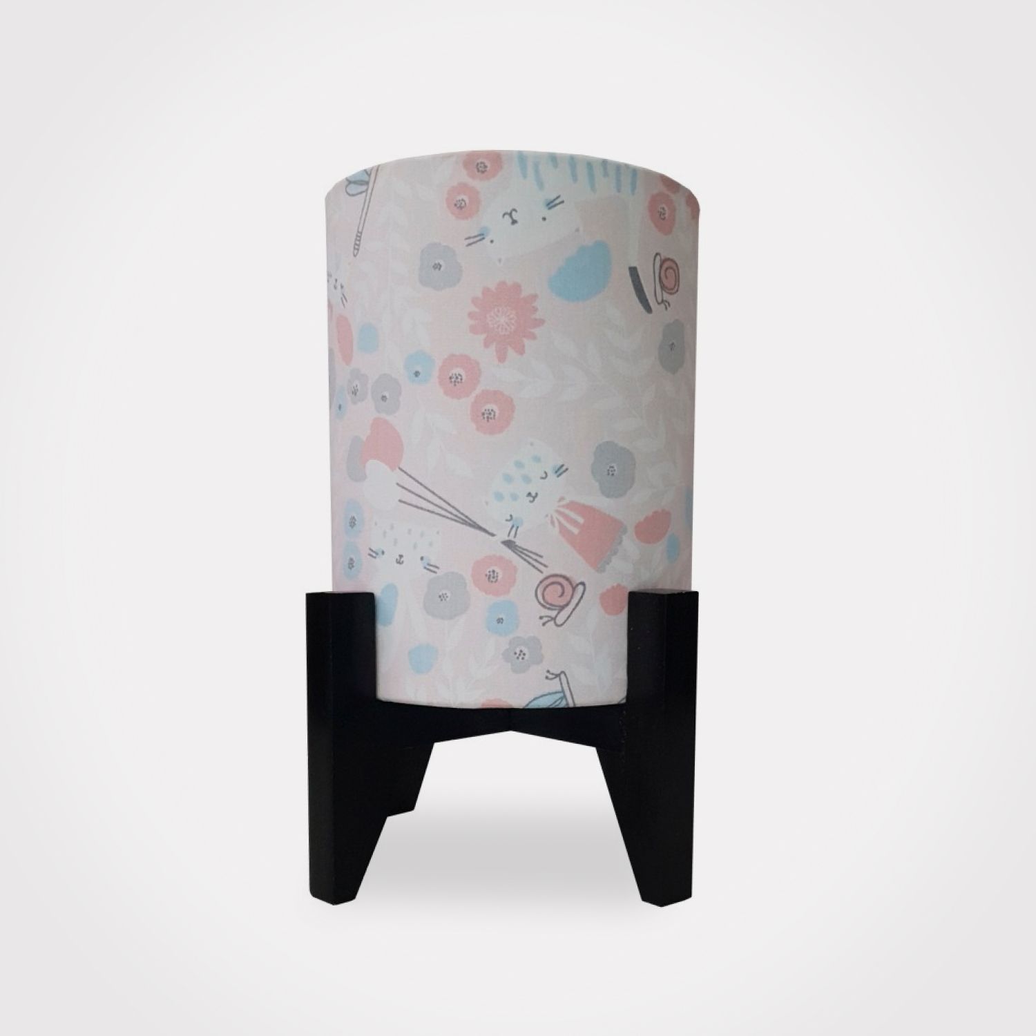 Abajur Luminária Gatinha Madeira