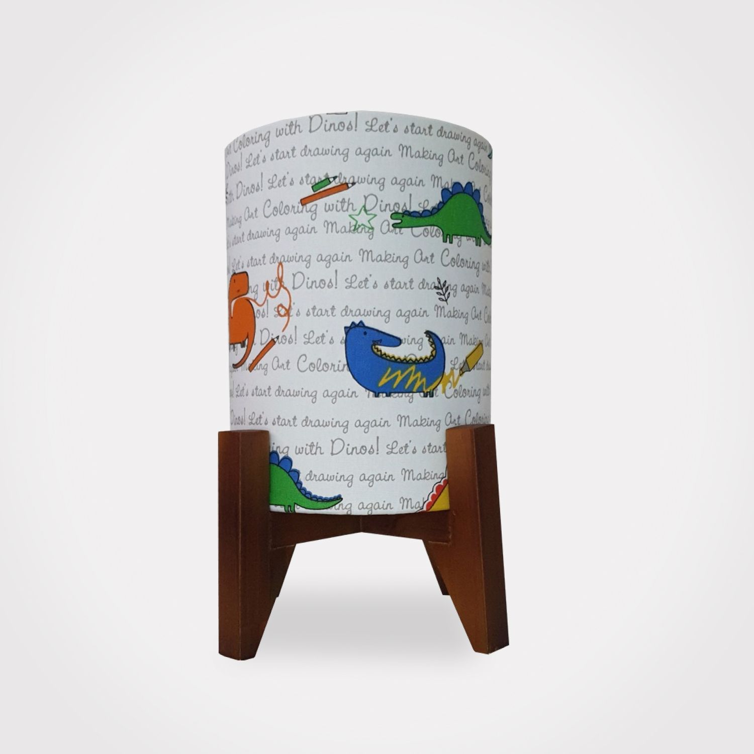 Abajur Luminária Dinossauros Madeira