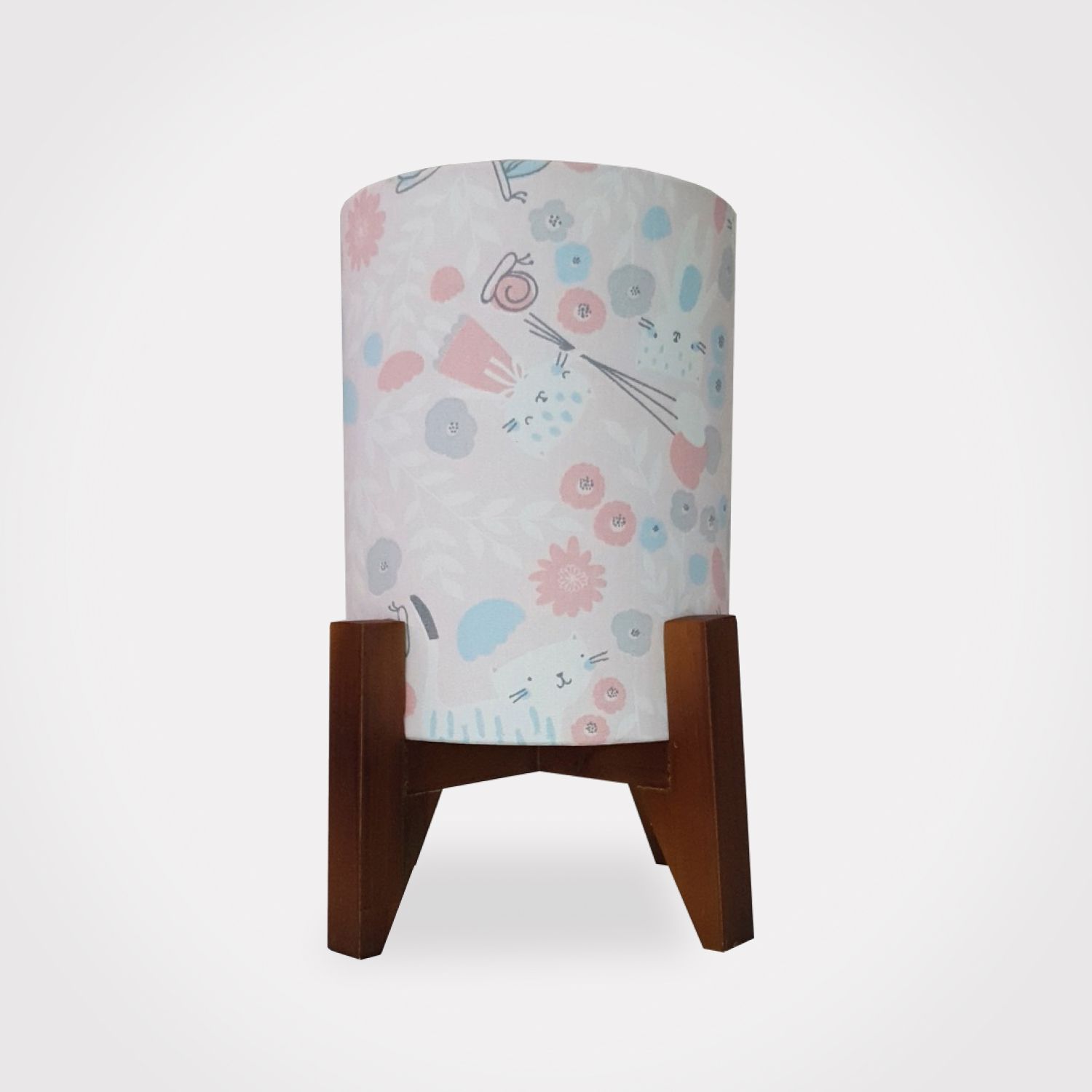 Abajur Luminária Gatinha Madeira