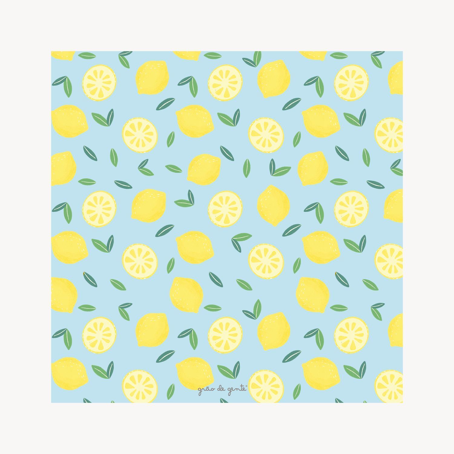 Pôster Adesivo Limões Fundo Azul