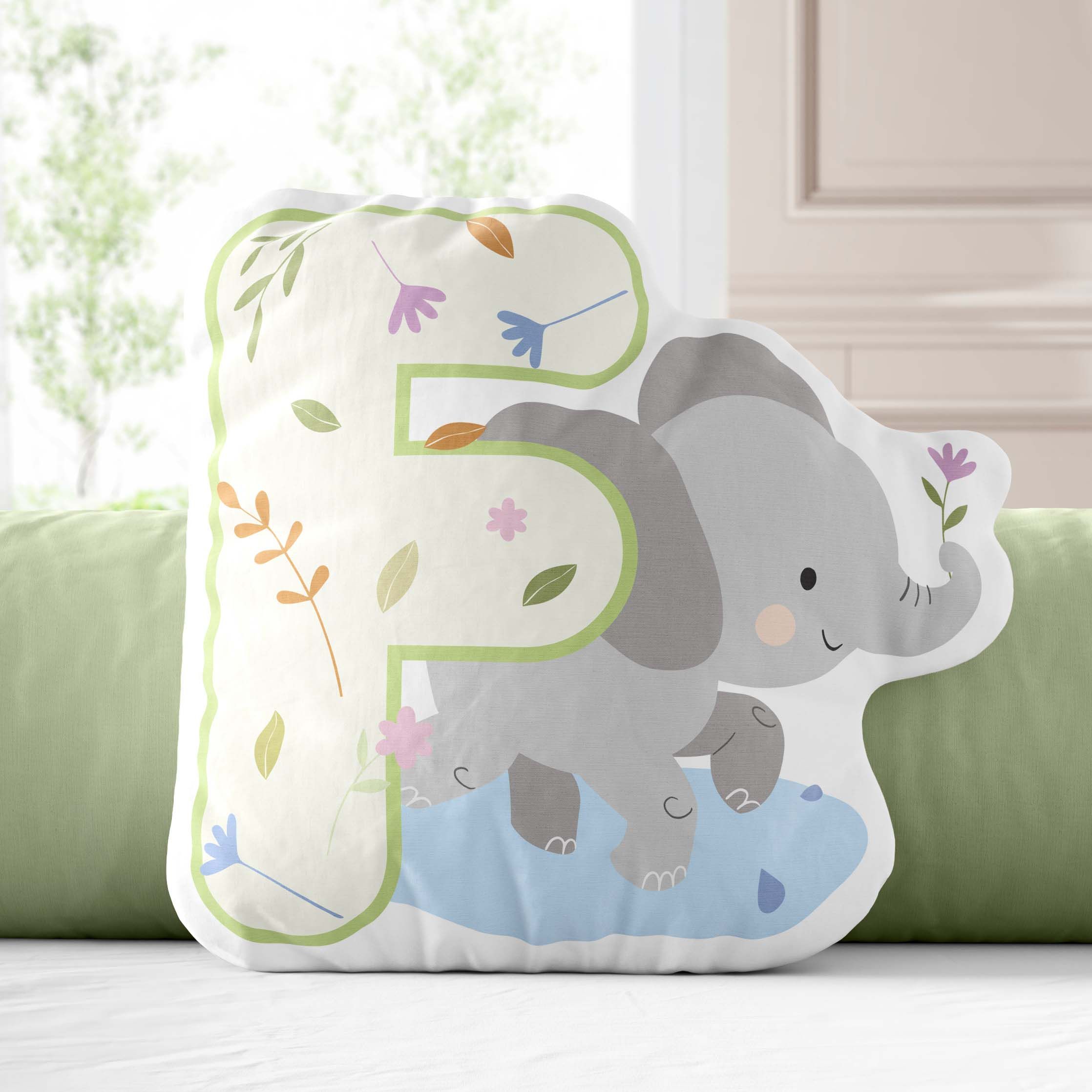 Almofada Selva Baby Rosa Letras de A a Z