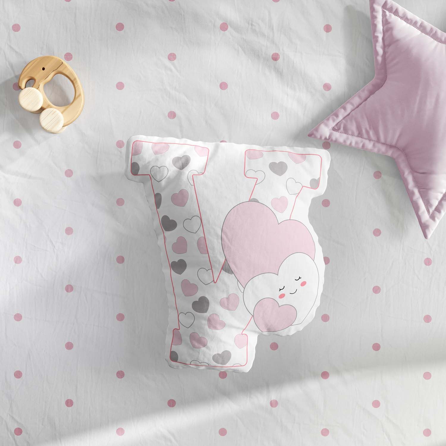 Almofada Amor da Mamãe Letras de A a Z