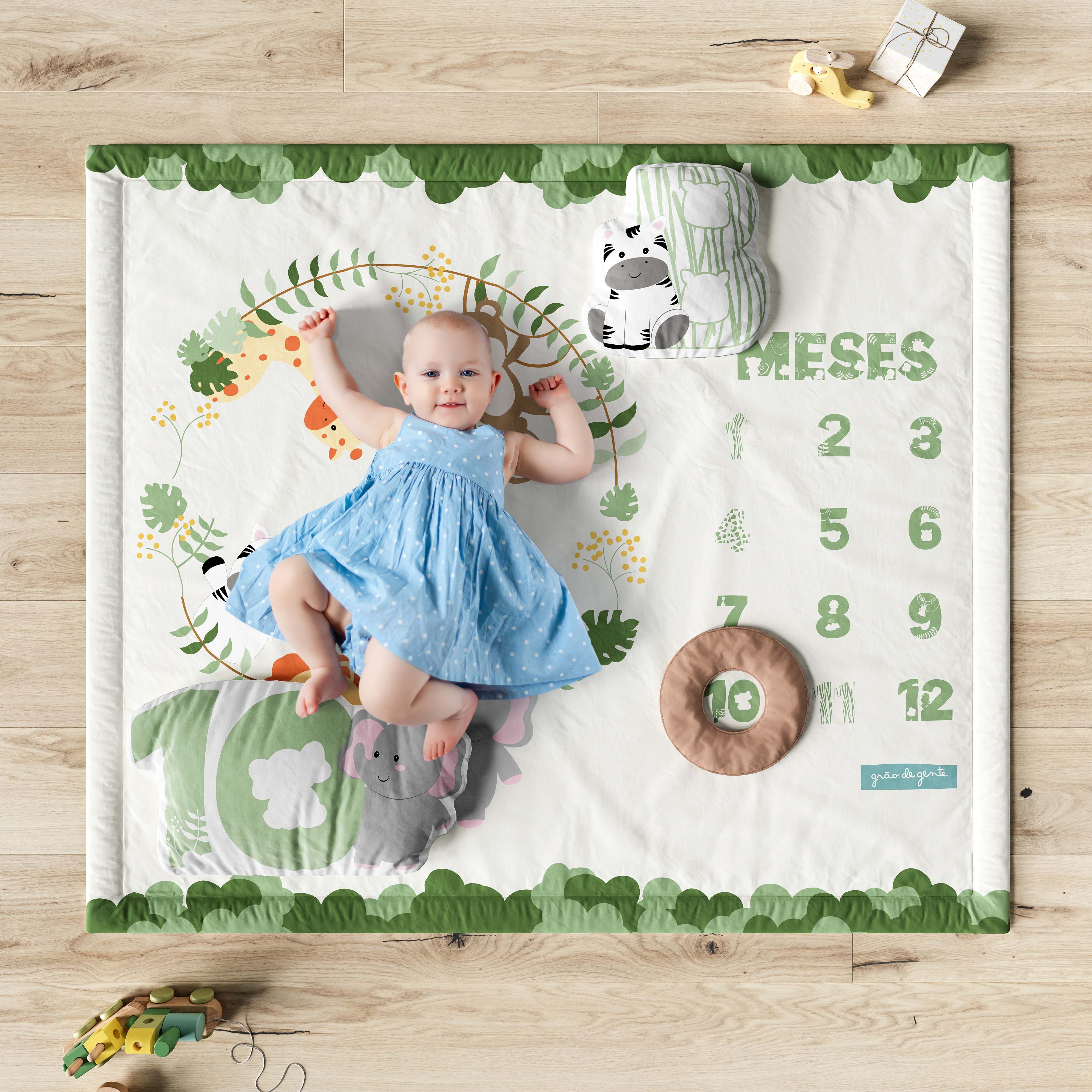 Tapete Mesversário Amiguinhos Safári Verde