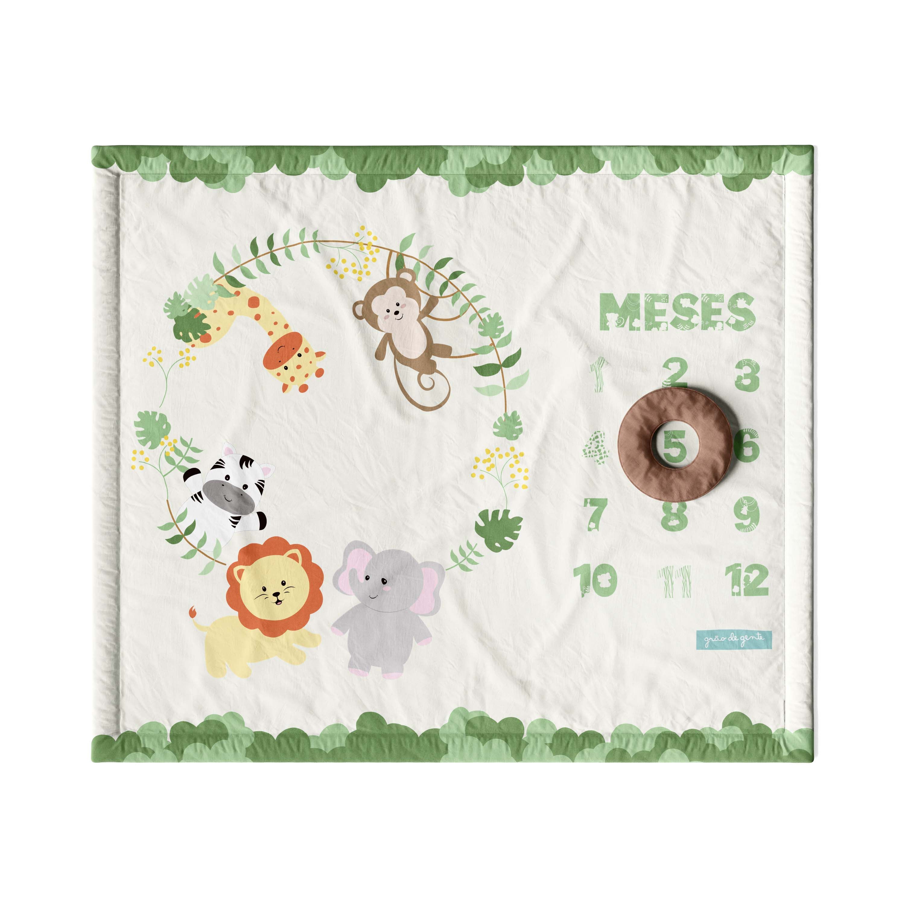 Tapete Mesversário Amiguinhos Safári Verde