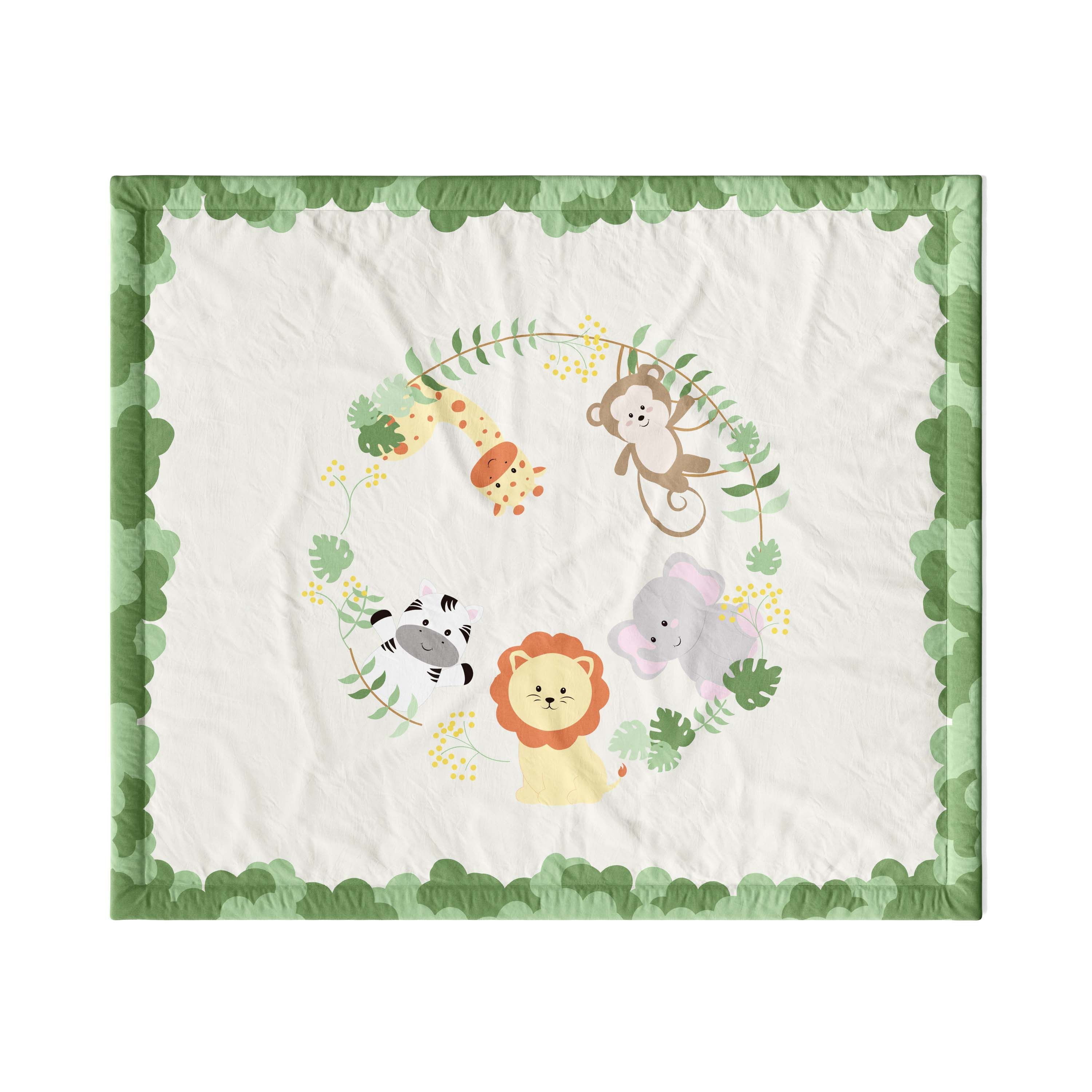 Tapete Mesversário Amiguinhos Safári Verde