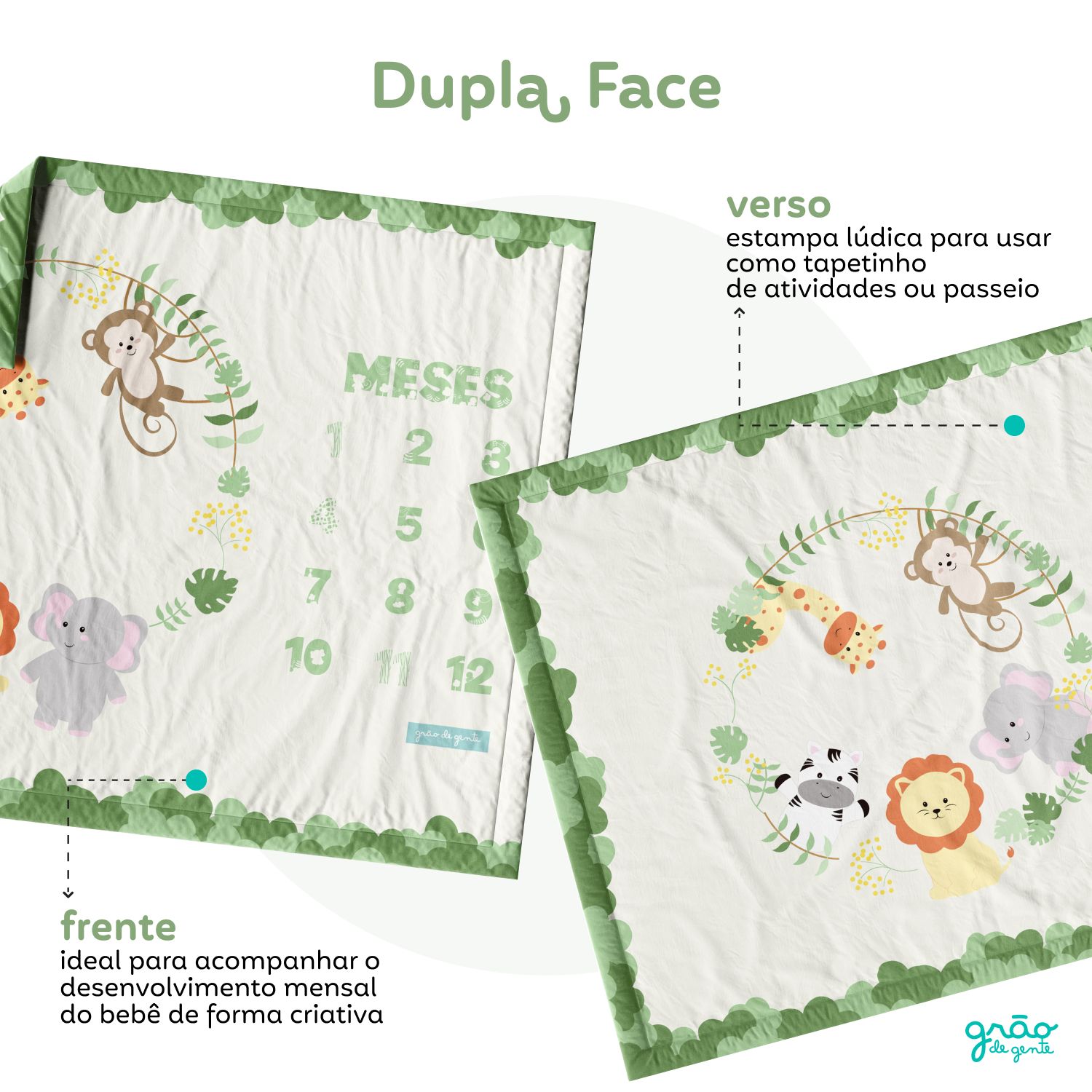 Tapete Mesversário Amiguinhos Safári Verde