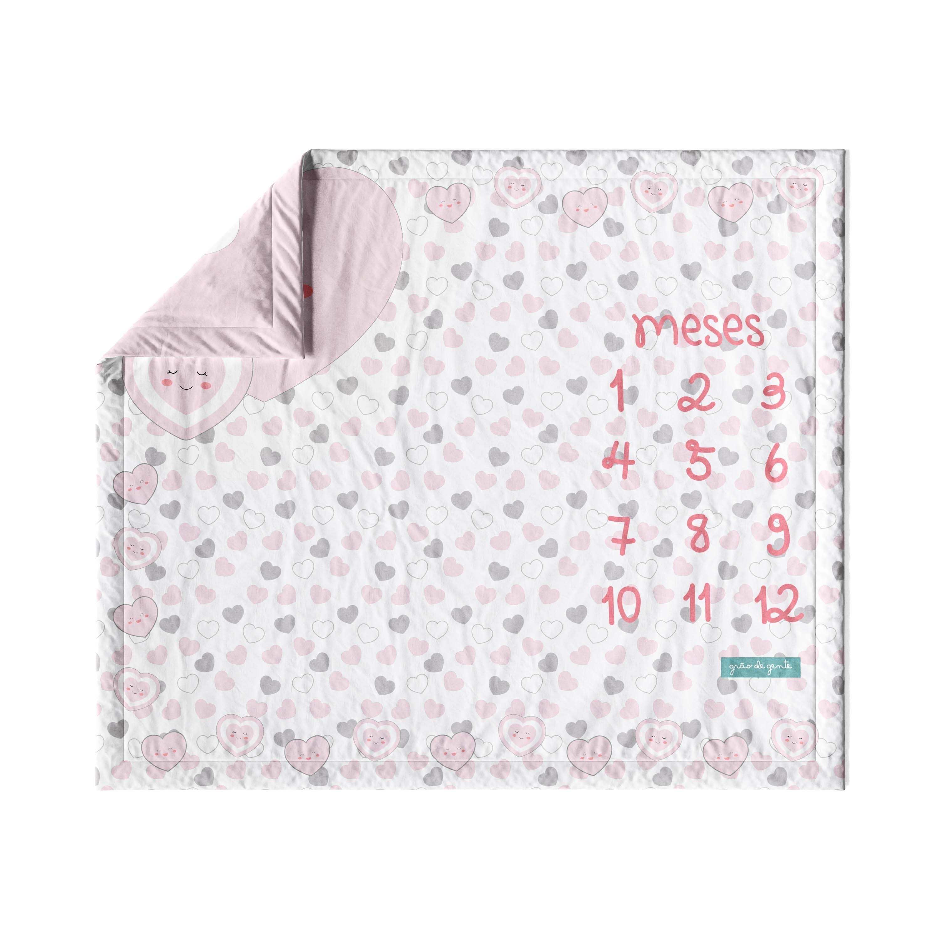 Tapete Mesversário Amor da Mamãe Rosa e Cinza