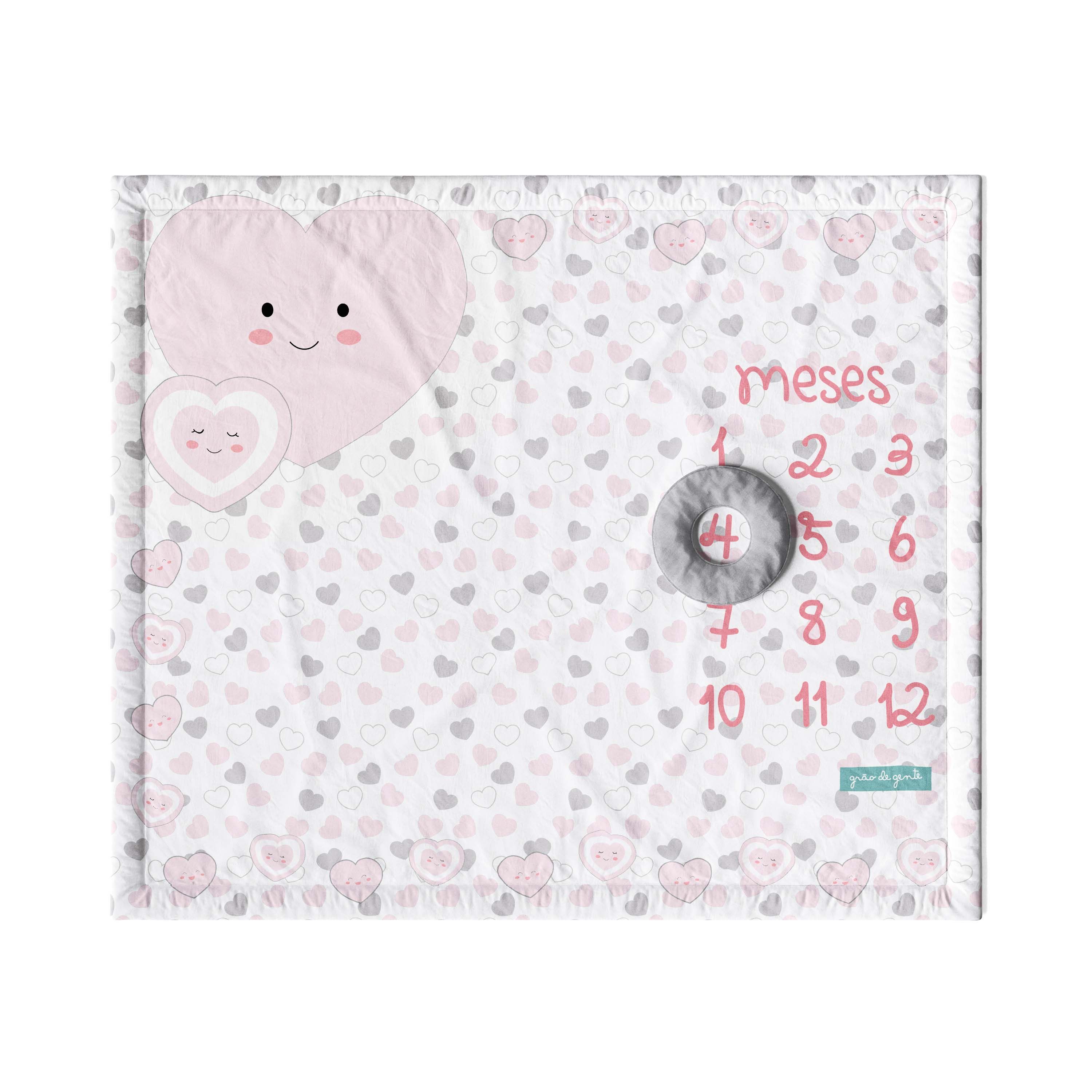 Tapete Mesversário Amor da Mamãe Rosa e Cinza