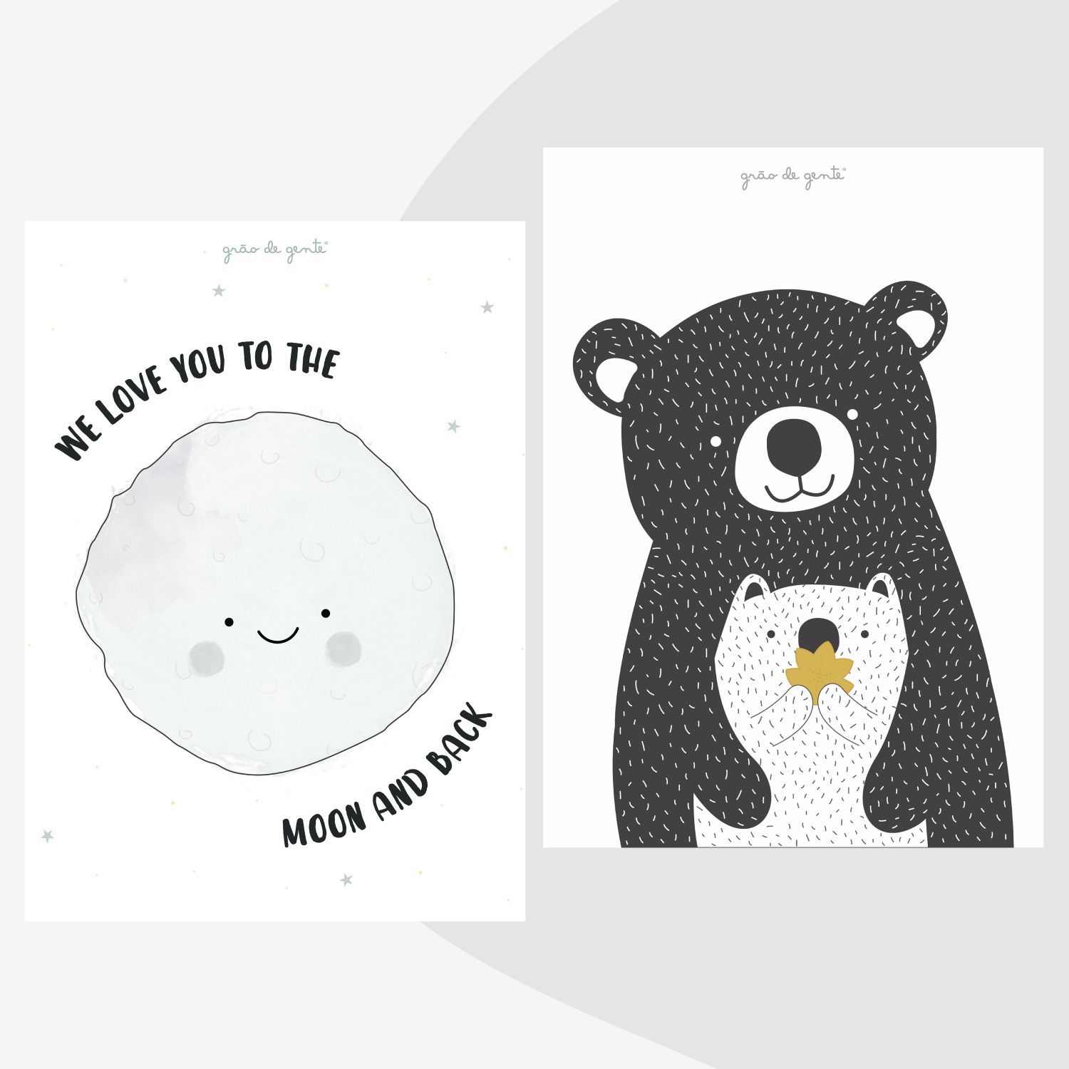 Kit Pôster Adesivo Mamãe Ursa 2 peças