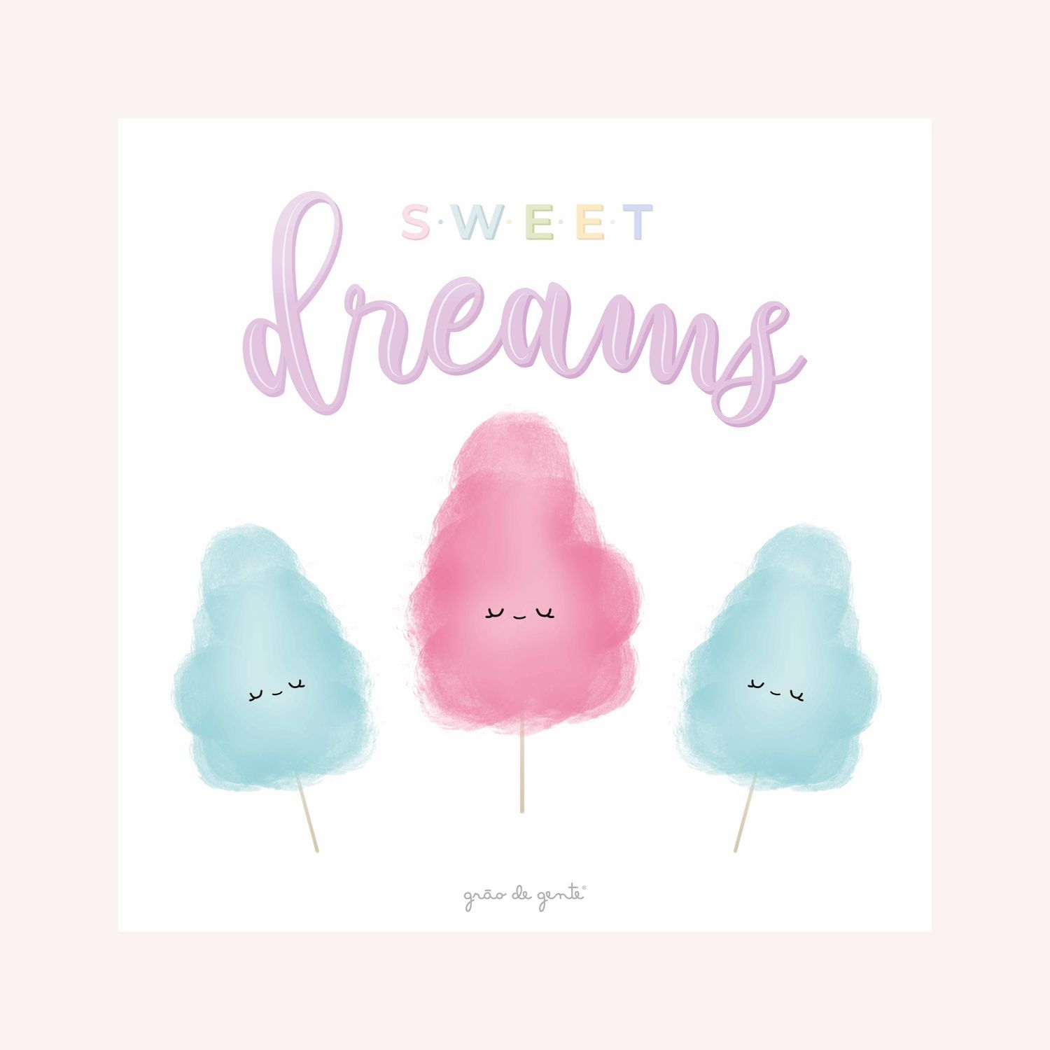 Kit Pôster Adesivo Docinhos 4 peças