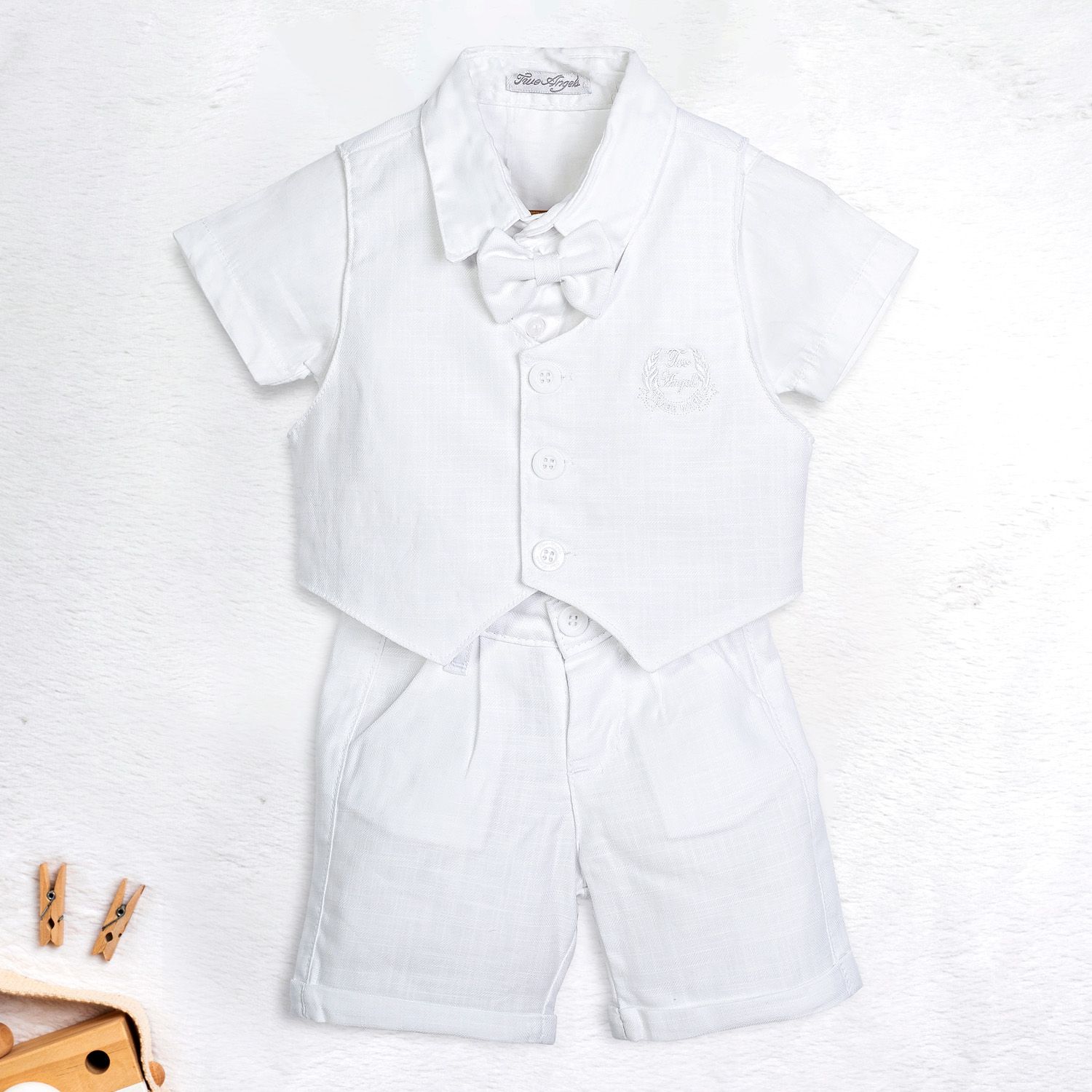 Conjunto Batizado Body e Bermuda com Colete