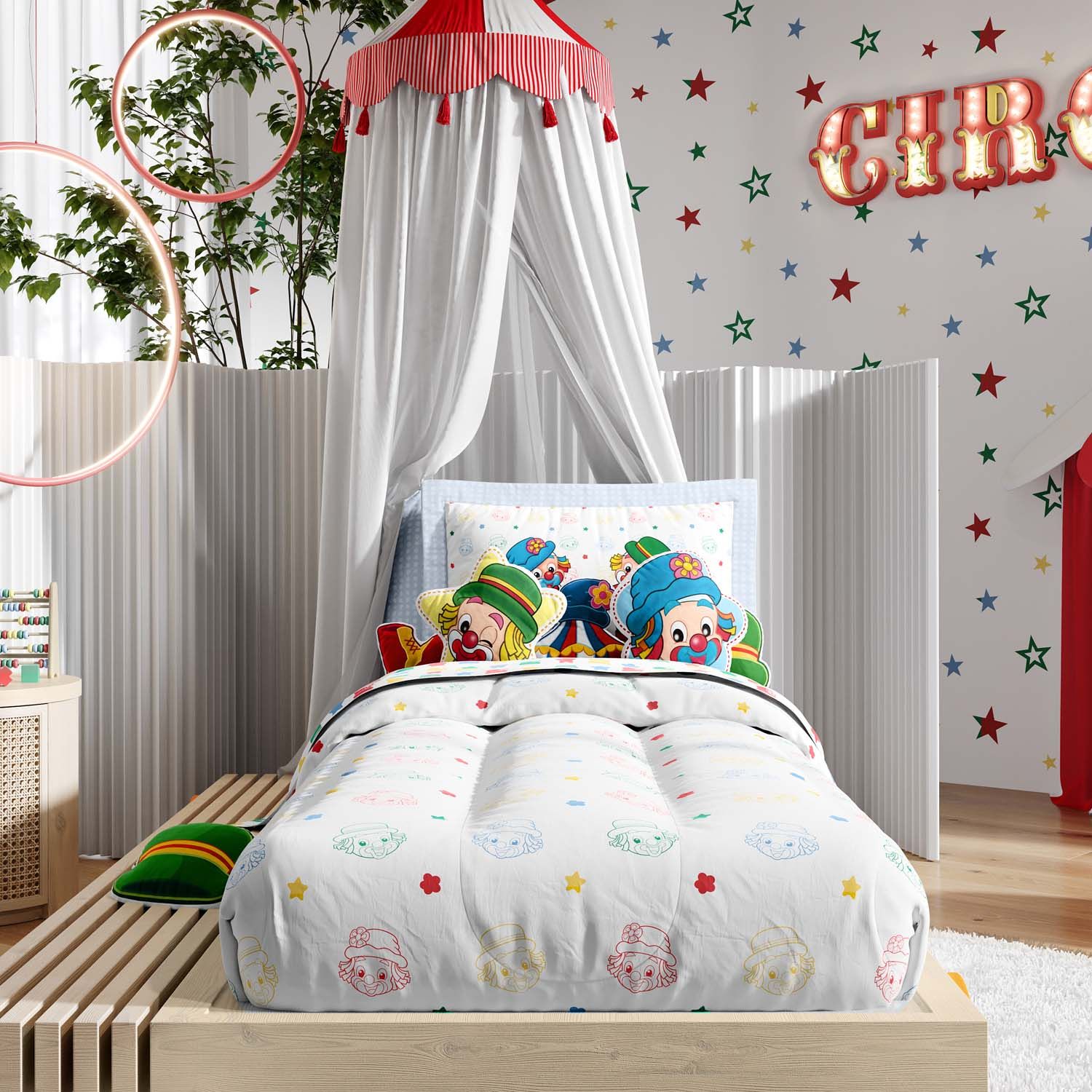 Almofada Tenda de Circo Azul e Branca Patati Patatá