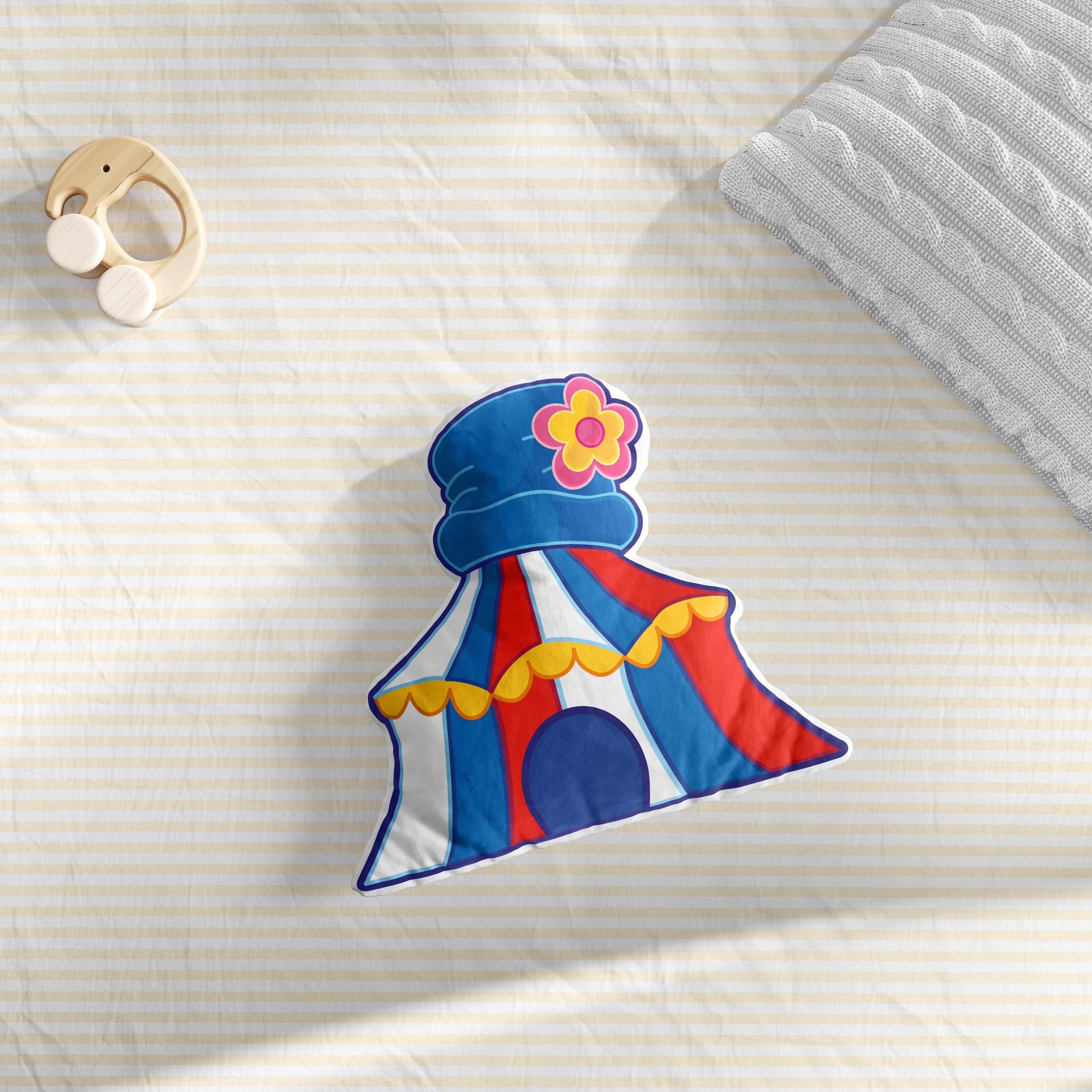 Almofada Tenda de Circo Azul e Branca Patati Patatá