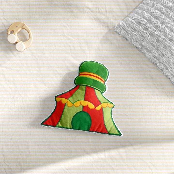 Almofada Tenda de Circo Verde e Vermelha Patati Patatá