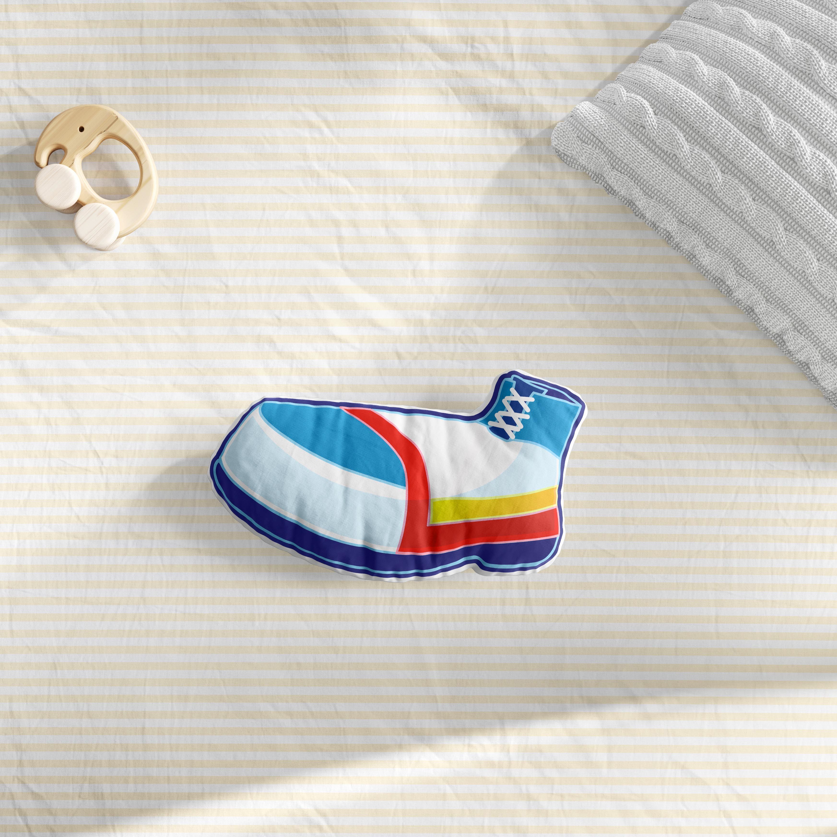 Almofada Pé de Palhaço Azul e Branca Patati Patatá