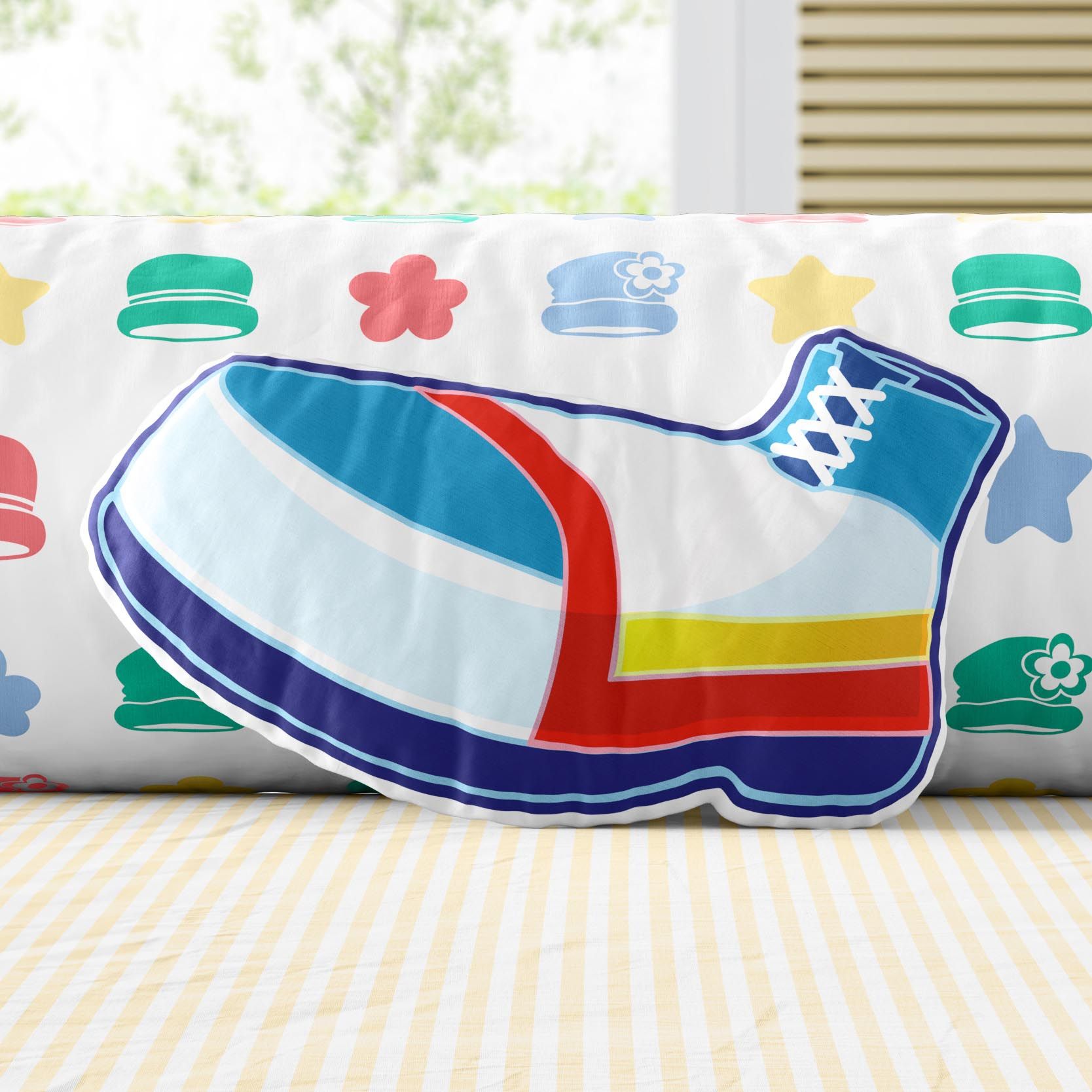 Almofada Pé de Palhaço Azul e Branca Patati Patatá