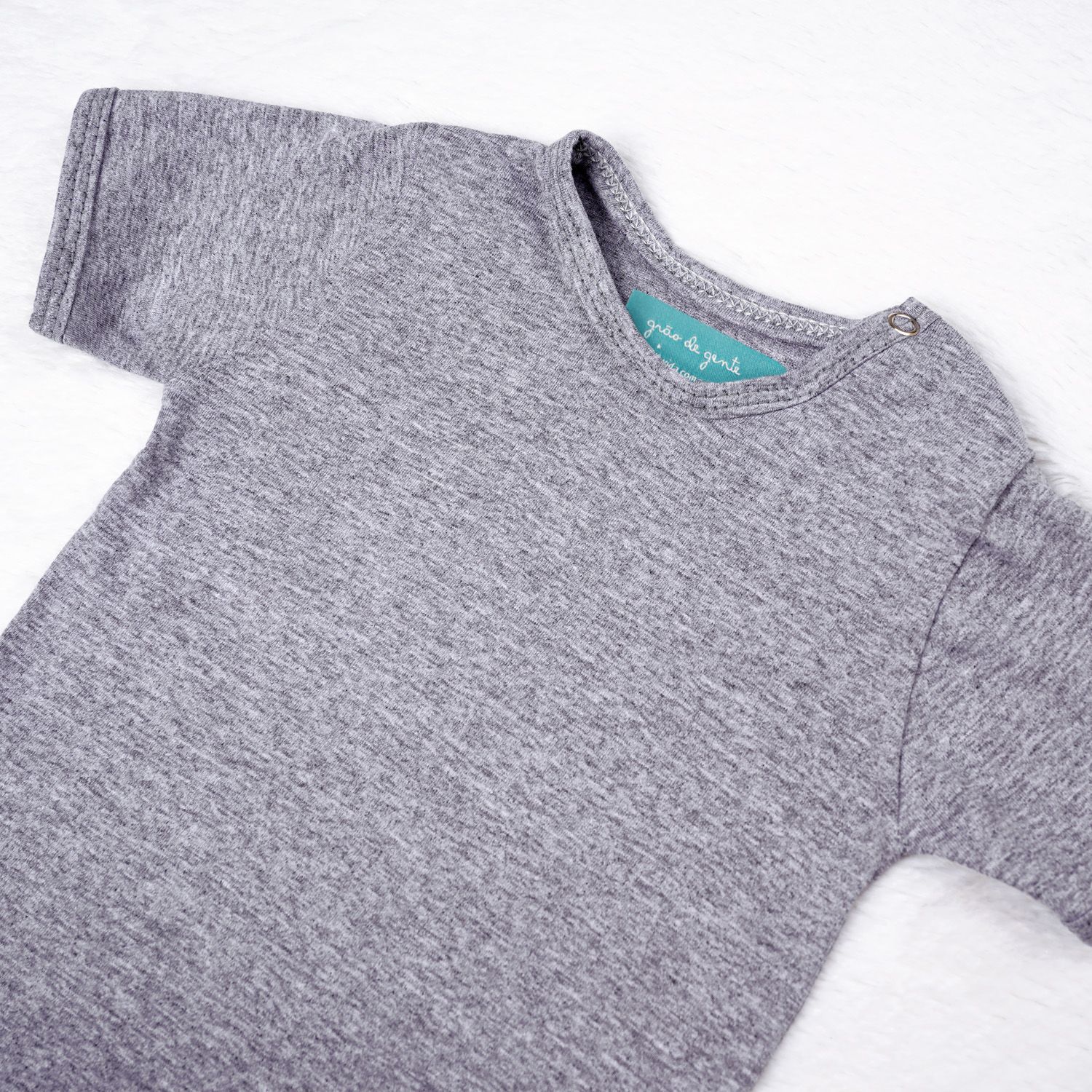 Body Manga Curta Baby Basics Azul Bebê