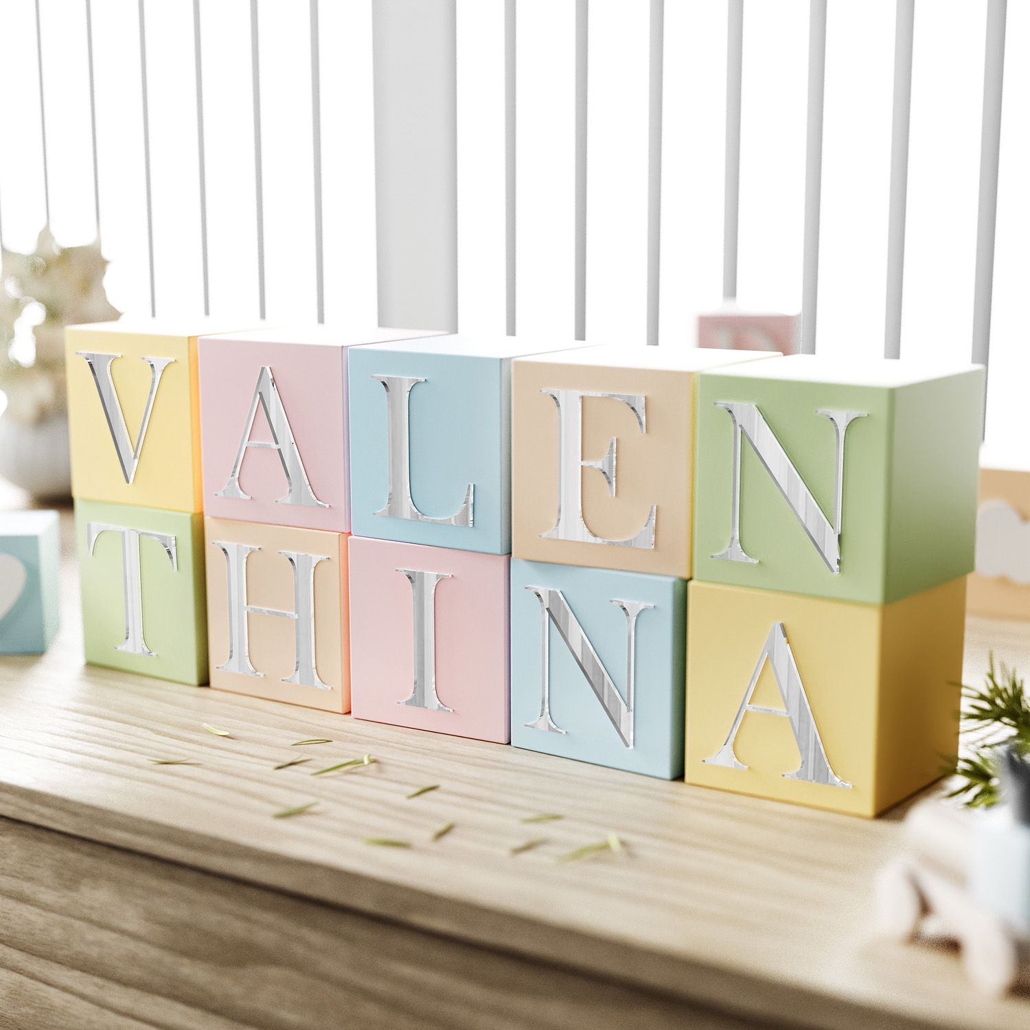 Cubo Decorativo Personalizado Letra A MDF Espelhado Rosa 8cm