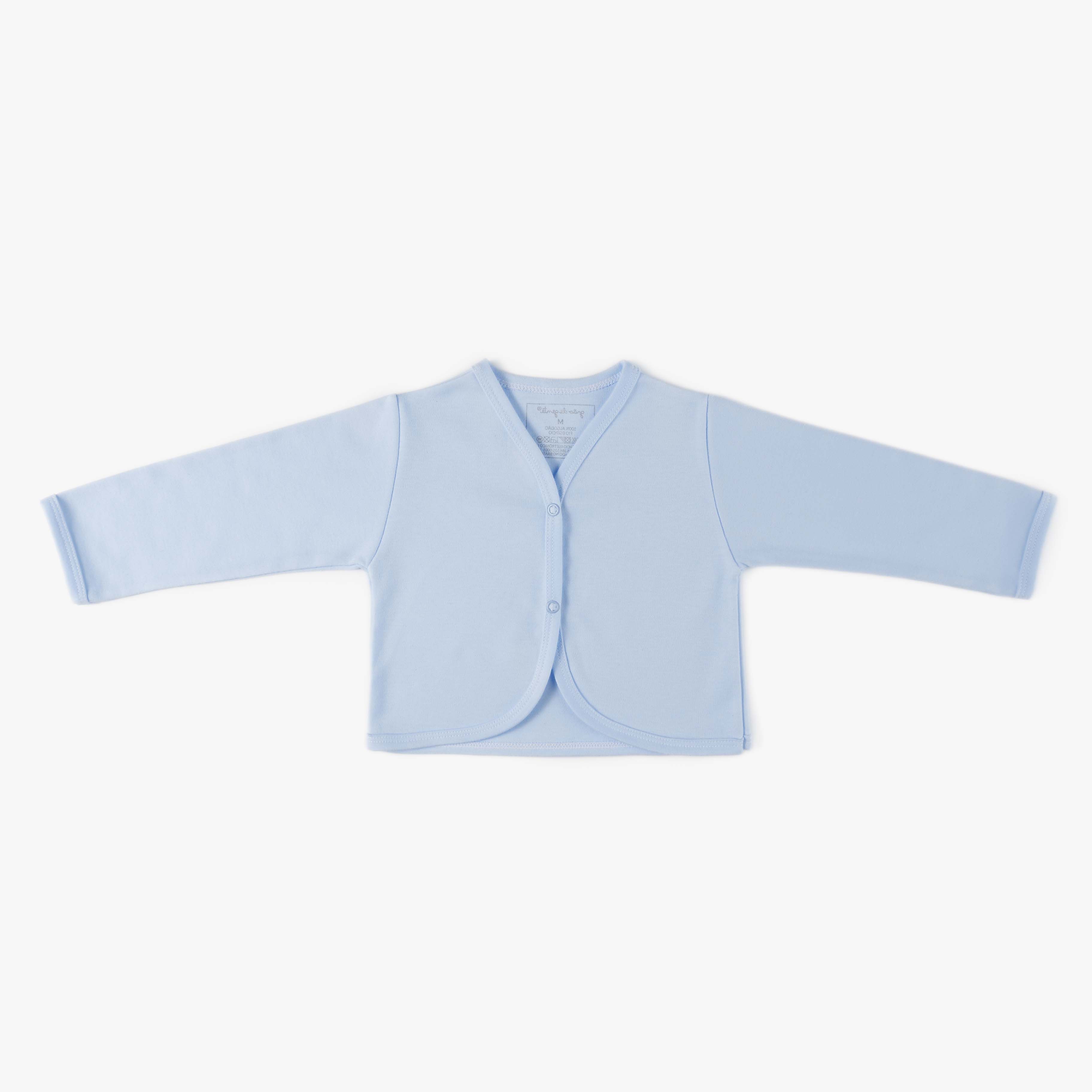 Casaquinho Comfort em Algodão Egípcio Azul Bebê