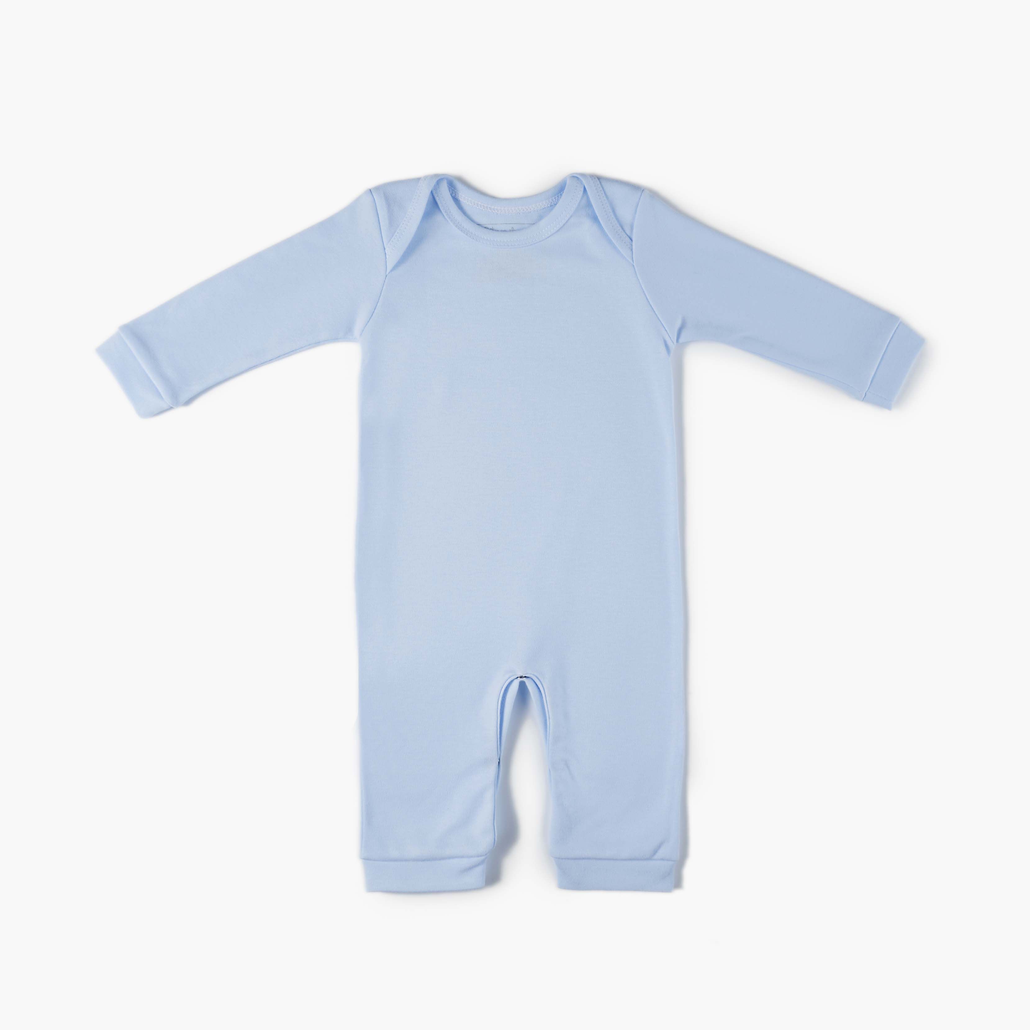 Macacão Longo Comfort em Algodão Egípcio Azul Bebê