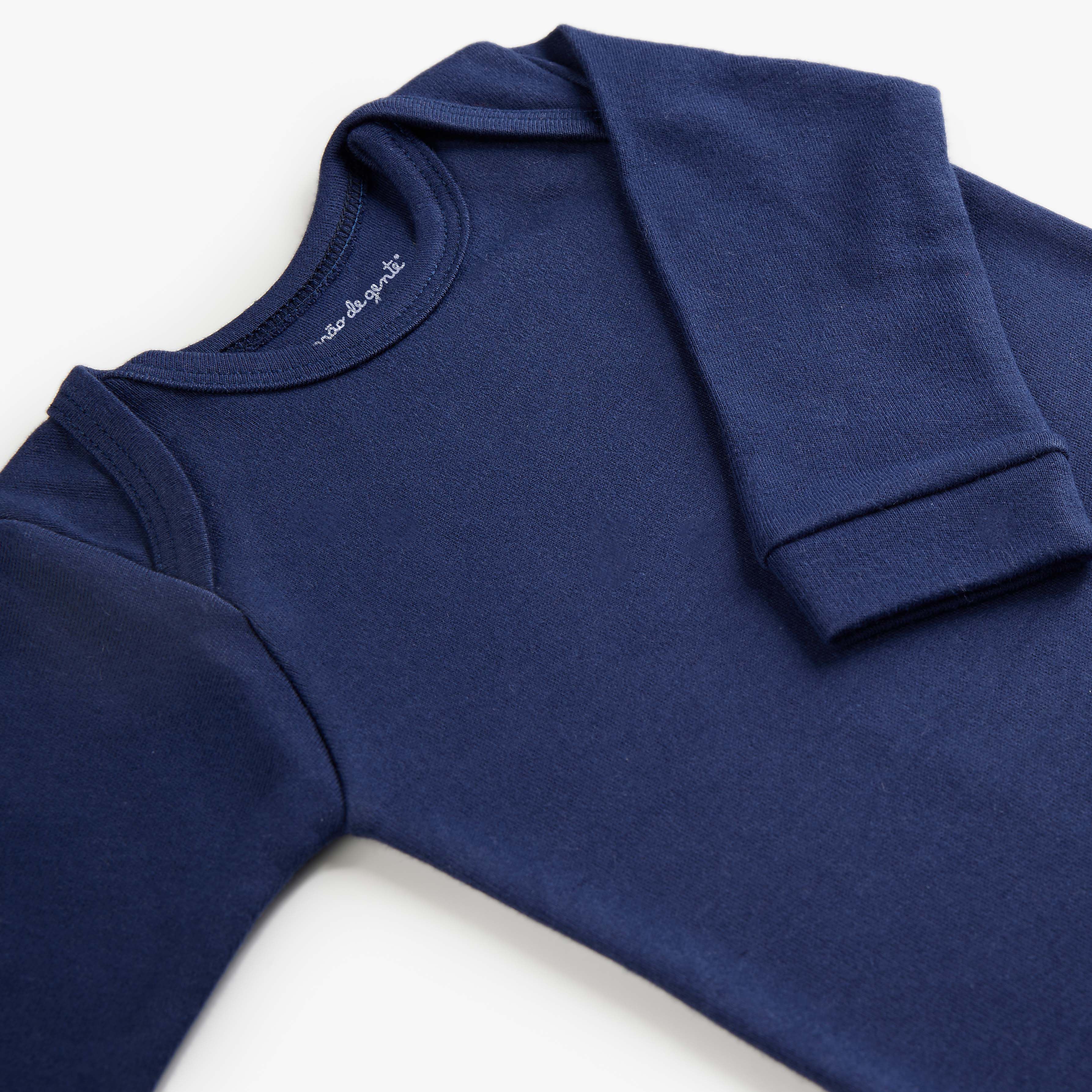 Macacão Longo Comfort em Algodão Egípcio Azul Bebê