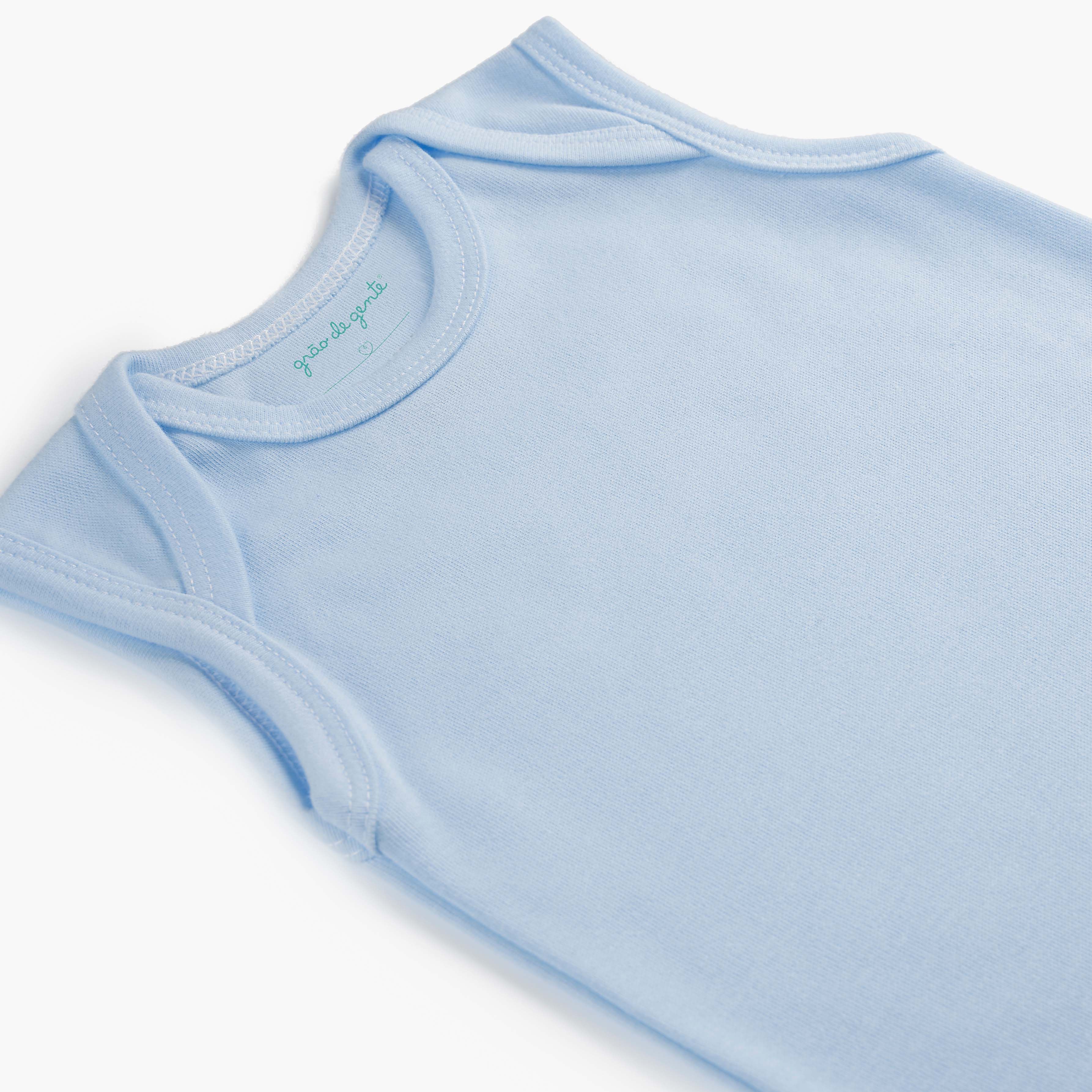 Macacão Banho de Sol Comfort em Algodão Egípcio Azul Bebê