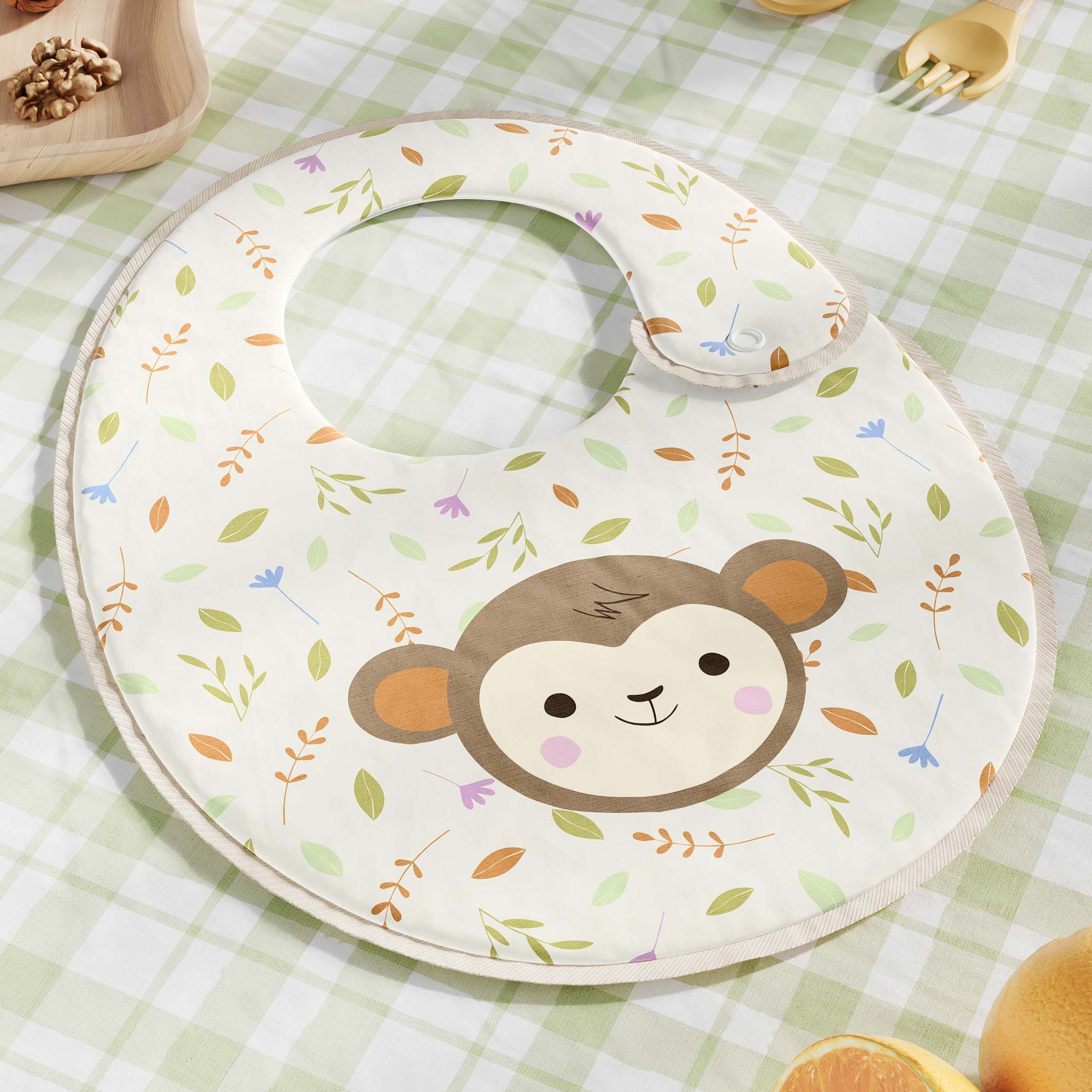 Babador Macaquinha Selva Baby Rosa