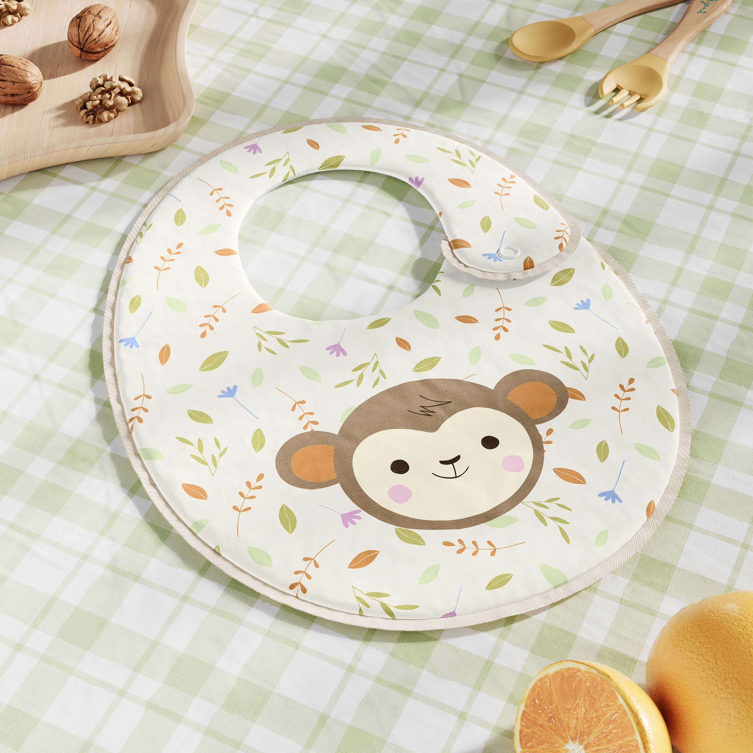 Babador Macaquinha Selva Baby Rosa