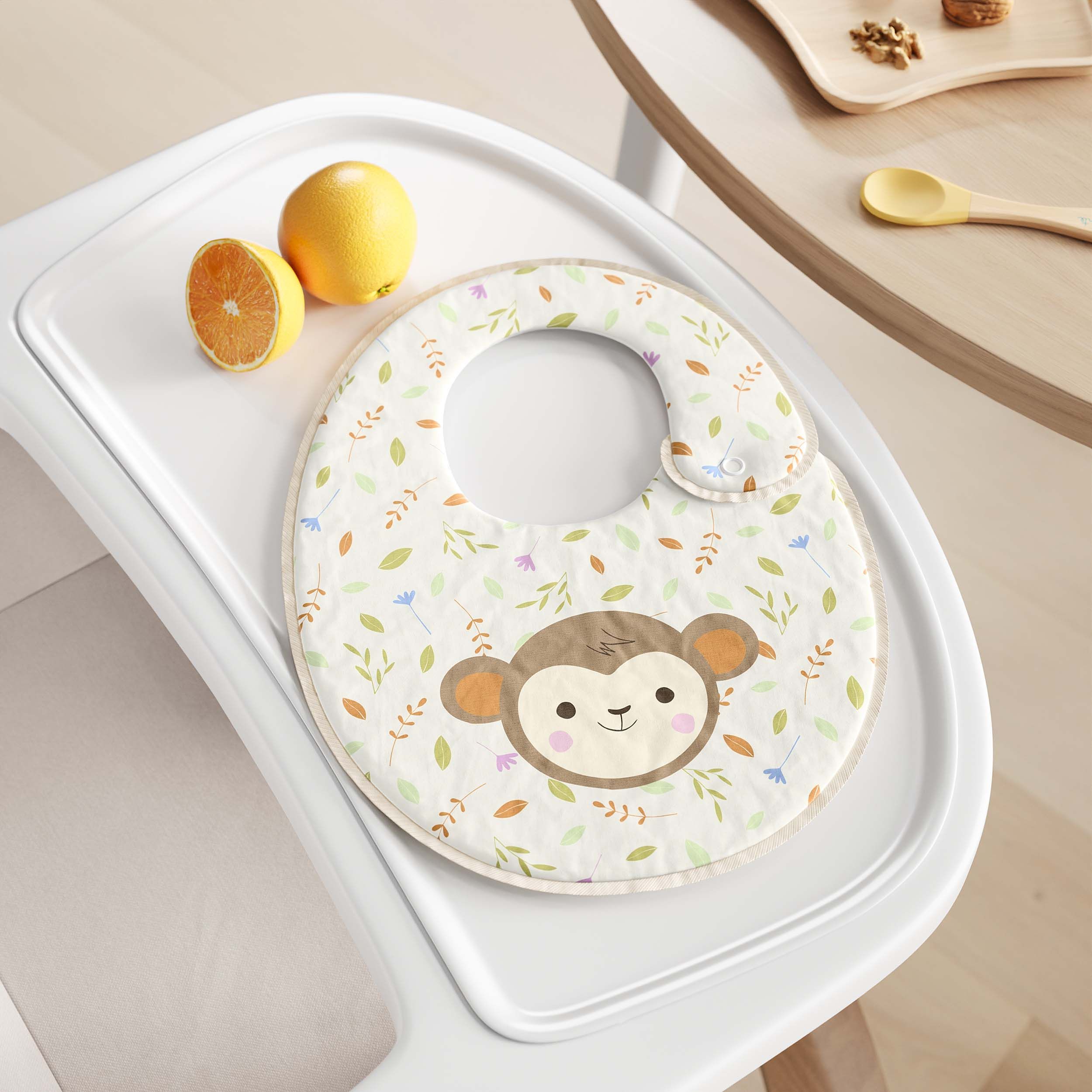 Babador Macaquinha Selva Baby Rosa