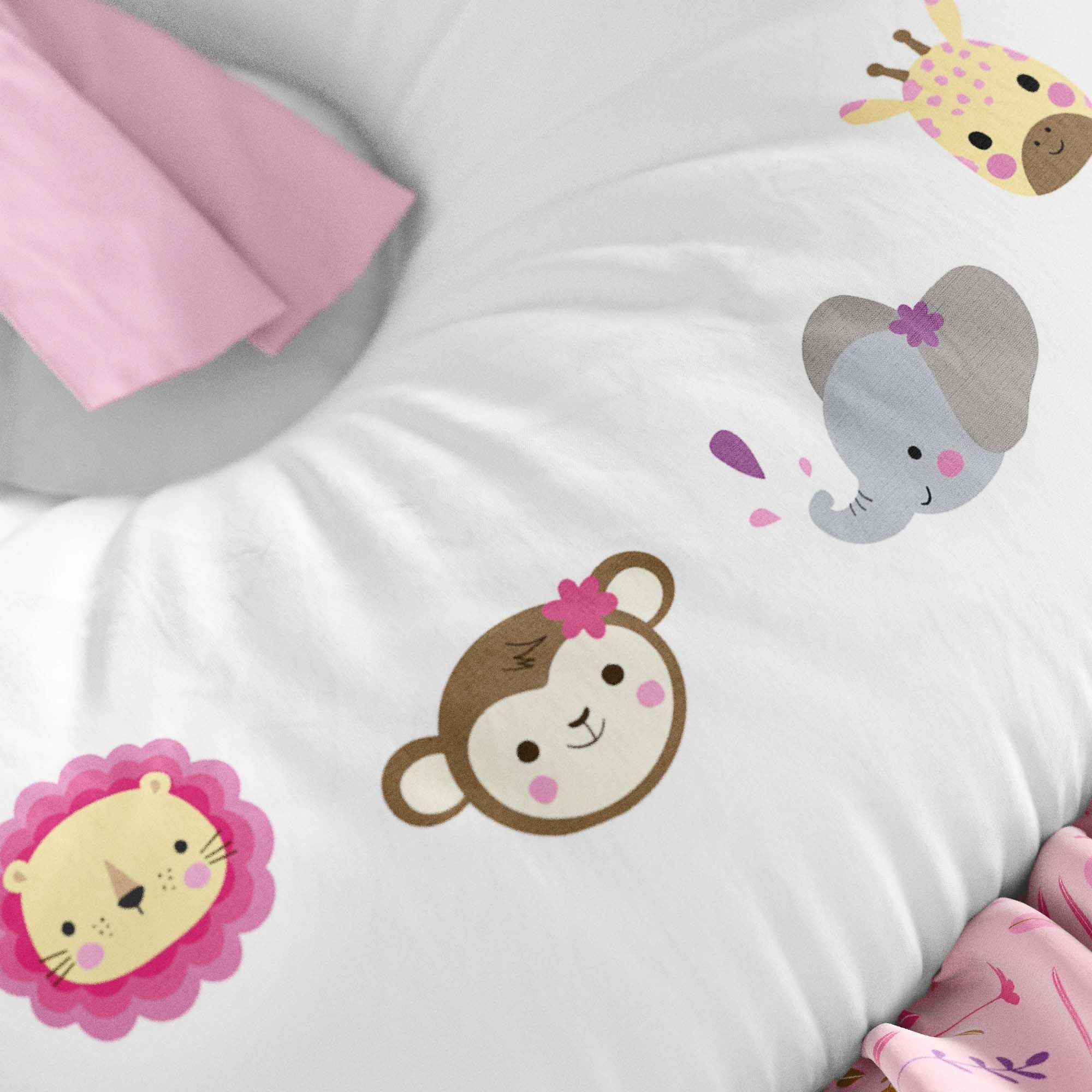 Almofada Amamentação com Laço Selva Baby Rosa