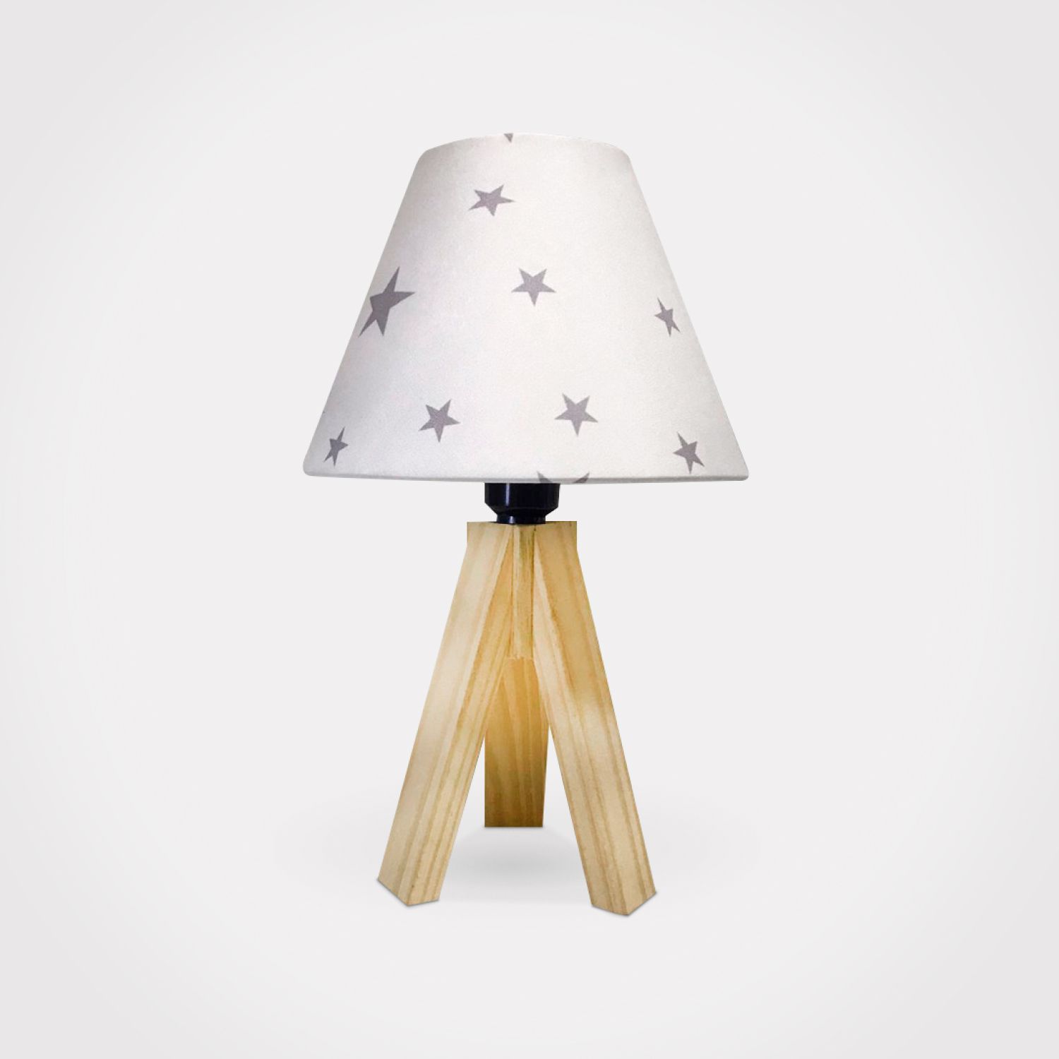 Abajur Luminária Estrelinhas Cinza