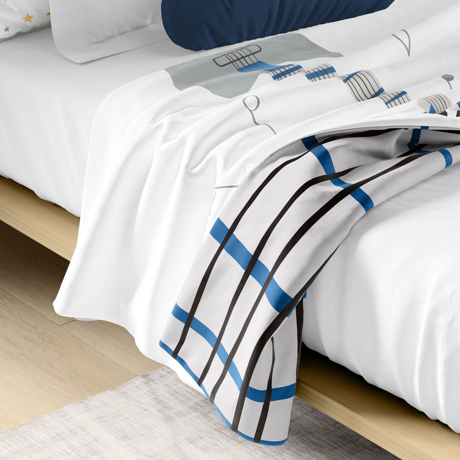 Manta Infantil Solteiro Dupla Face Música 1,20M