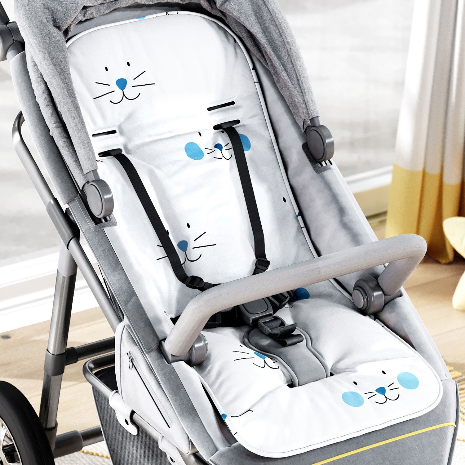 Capa de Carrinho com Protetor de Cinto Amiguinhas Rosa