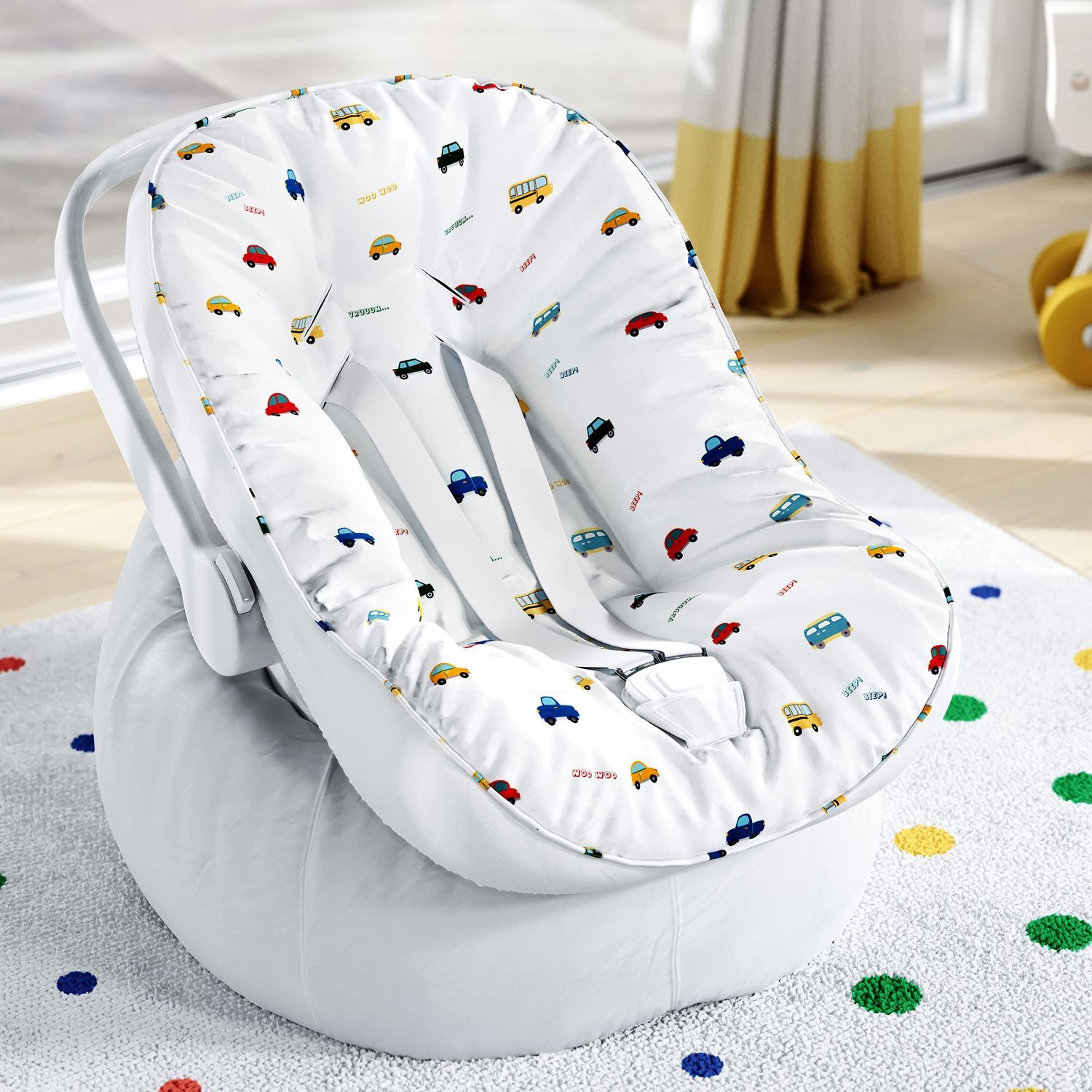 Capa de Carrinho com Protetor de Cinto Carrinhos Coloridos