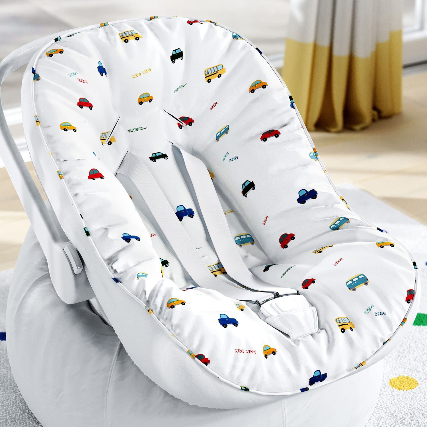 Capa de Carrinho com Protetor de Cinto Carrinhos Coloridos