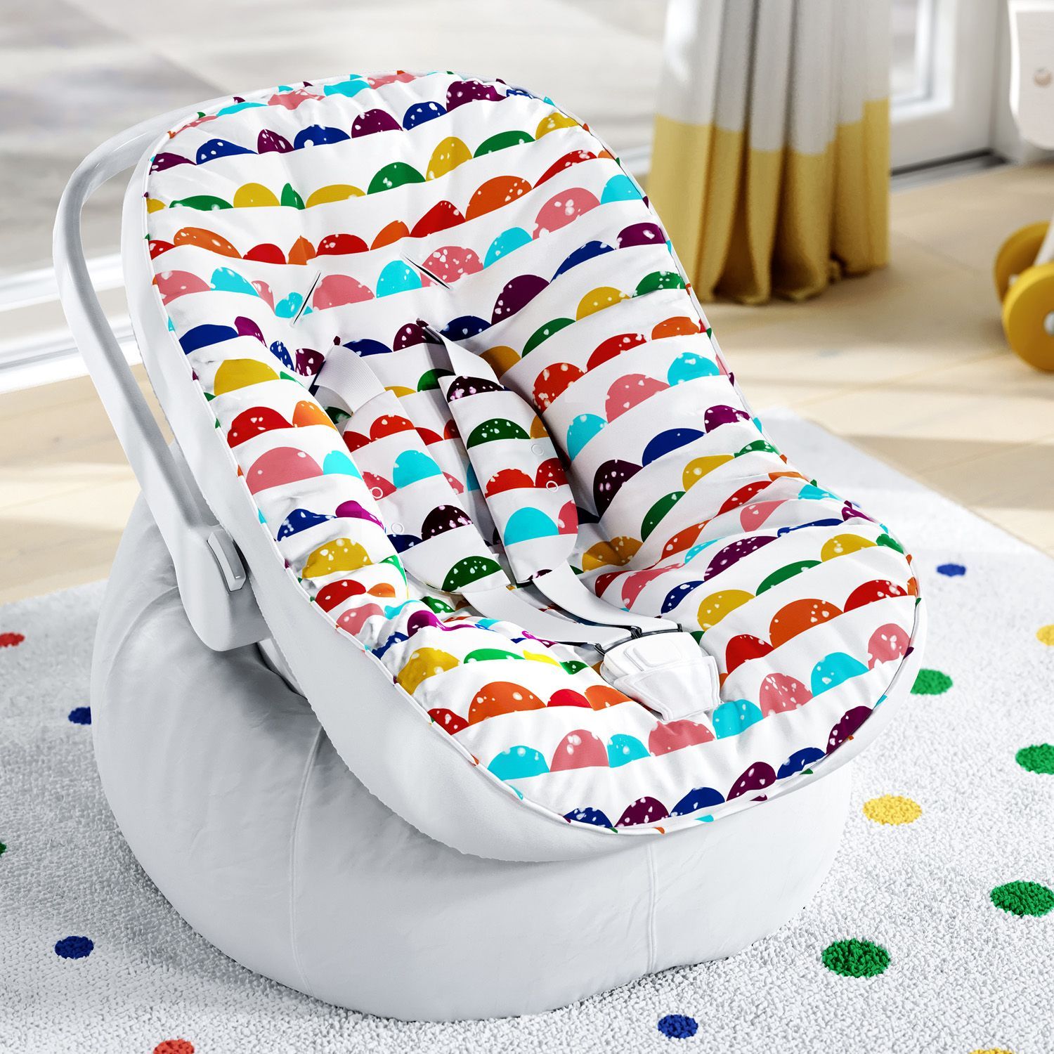 Capa de Carrinho com Protetor de Cinto Colorido Meia Lua