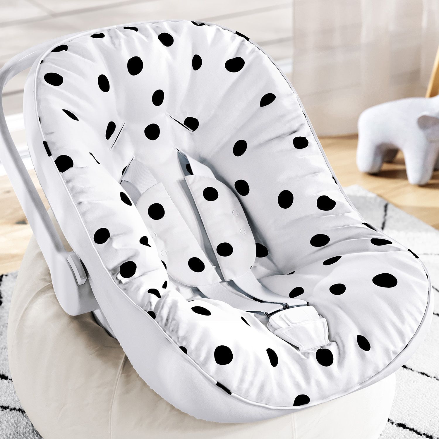 Capa de Carrinho com Protetor de Cinto Maxi Poá Preto