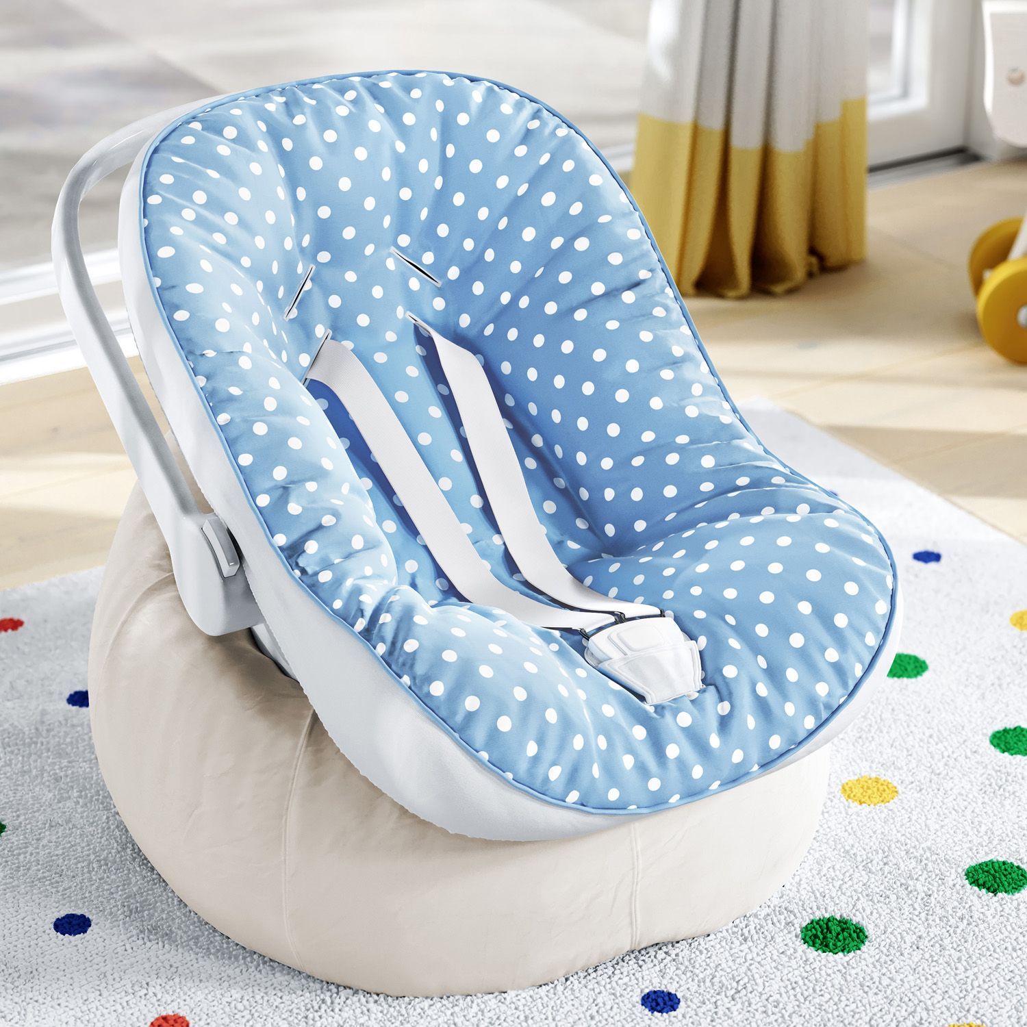 Capa de Bebê Conforto com Protetor de Cinto Poá Verde