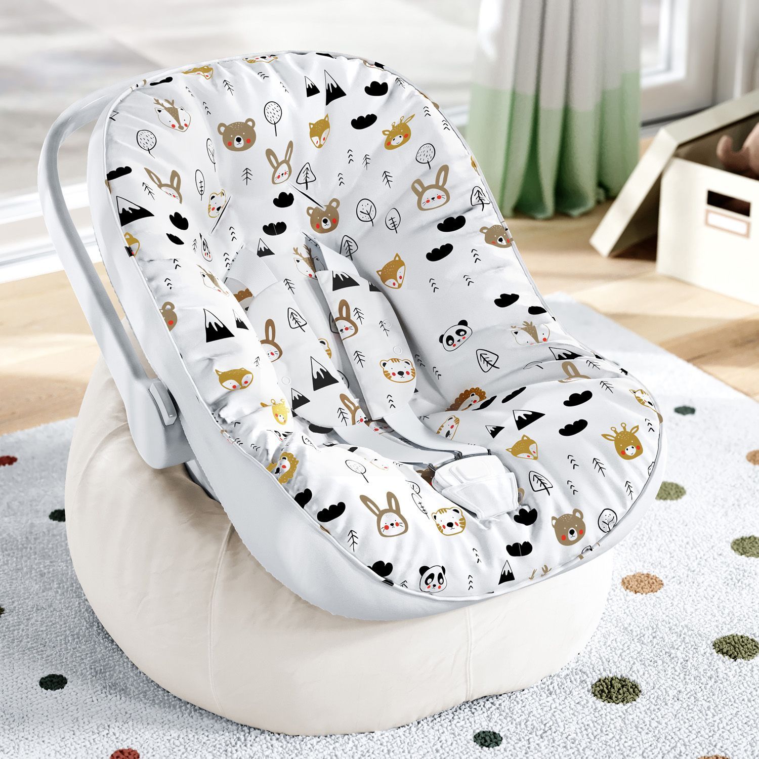 Capa de Bebê Conforto com Protetor de Cinto Safári Escandinavo