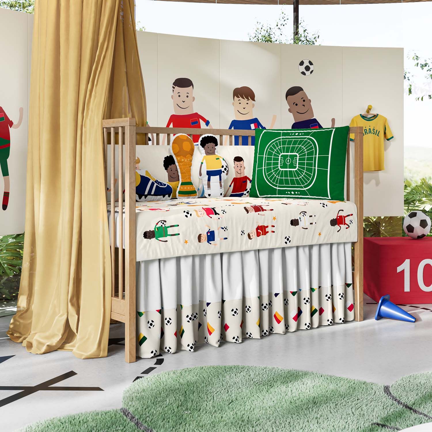 Jogo de Lençol Berço Seleções do Mundo