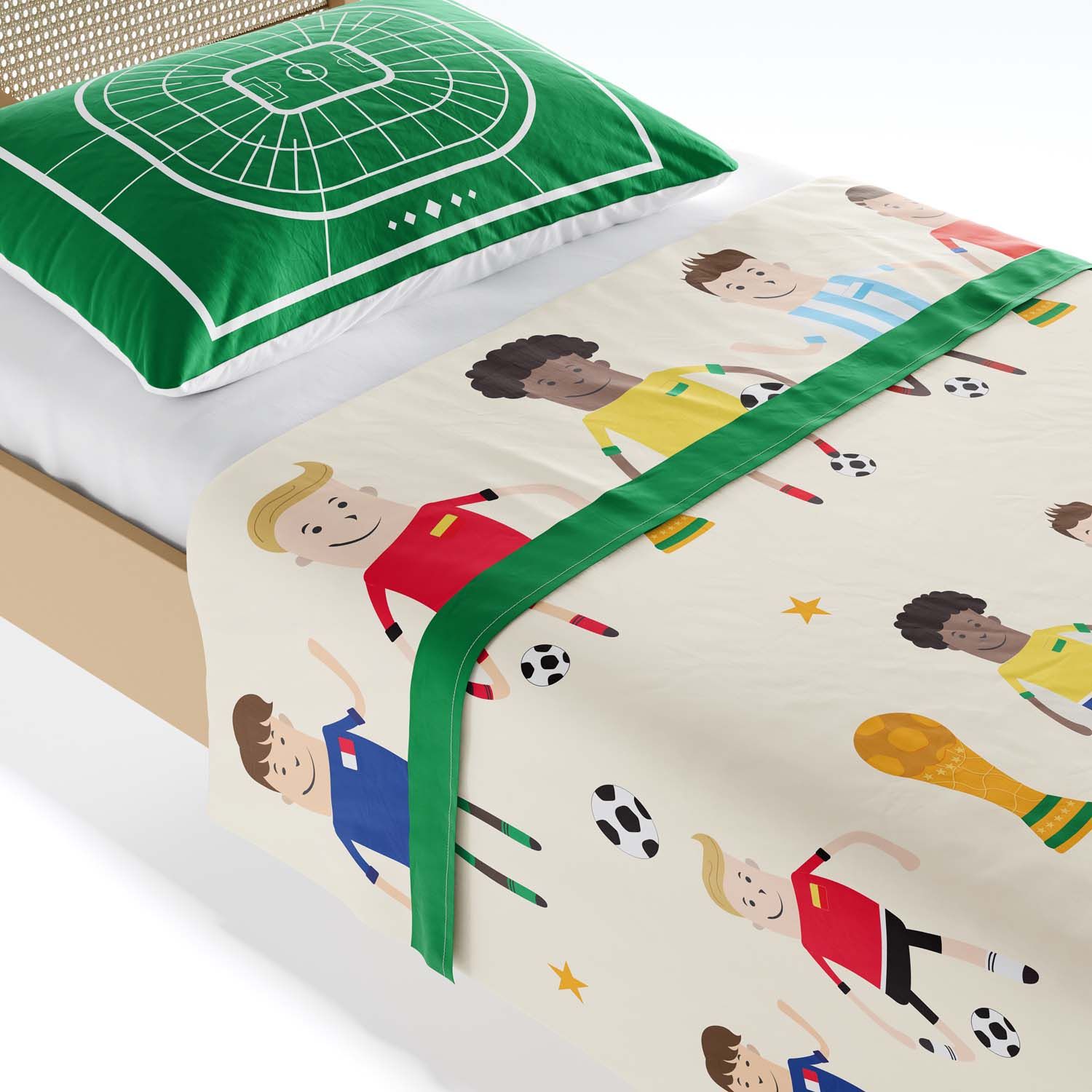Jogo de Lençol Infantil Solteiro Seleções do Mundo — vista alternativa