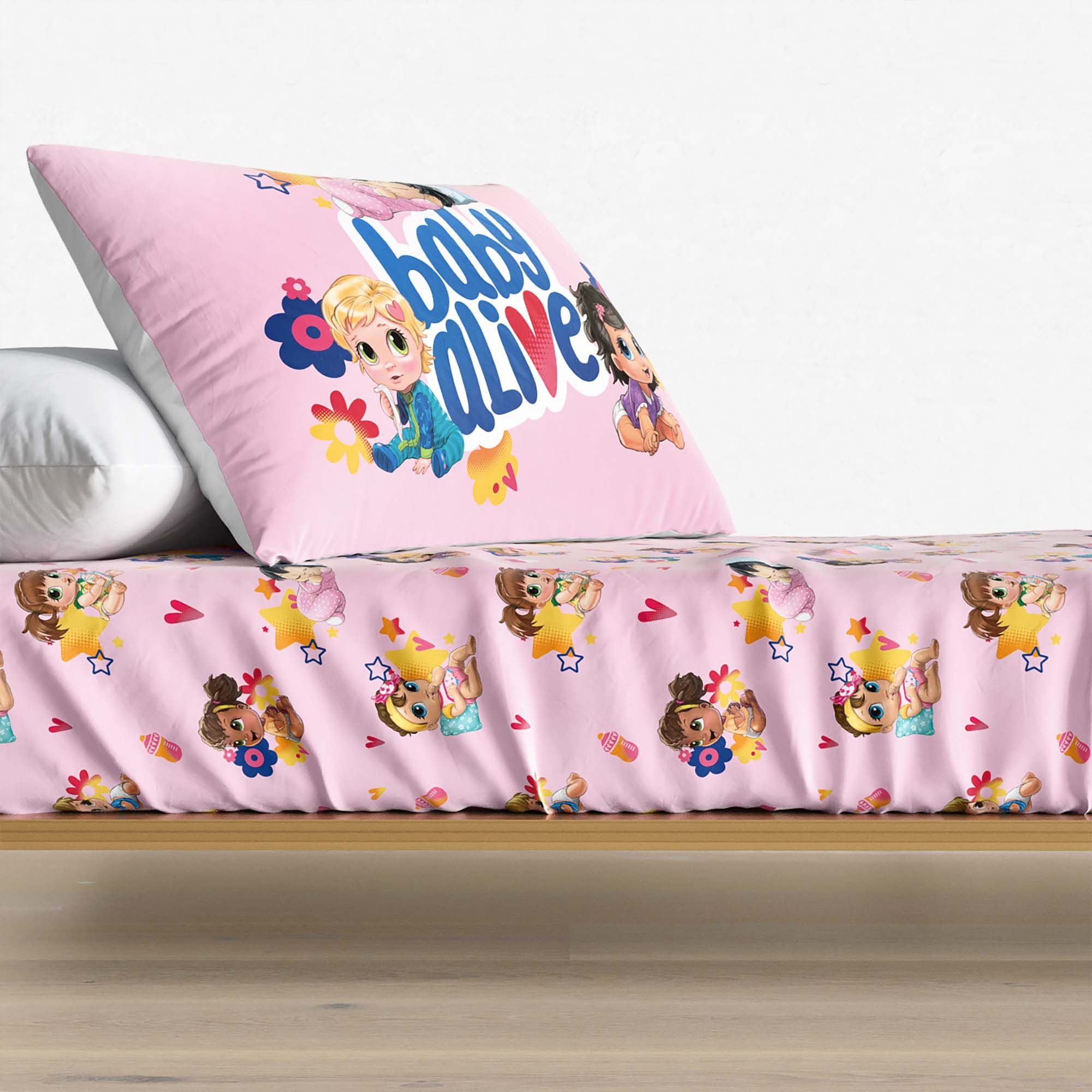 Jogo de Lençol Infantil Solteiro Bonecas Baby Alive