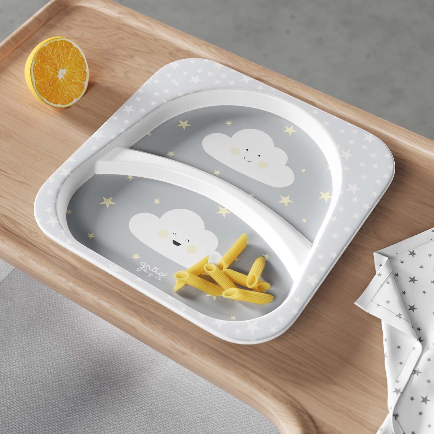 Kit Refeição com Copo e Talheres Nuvem