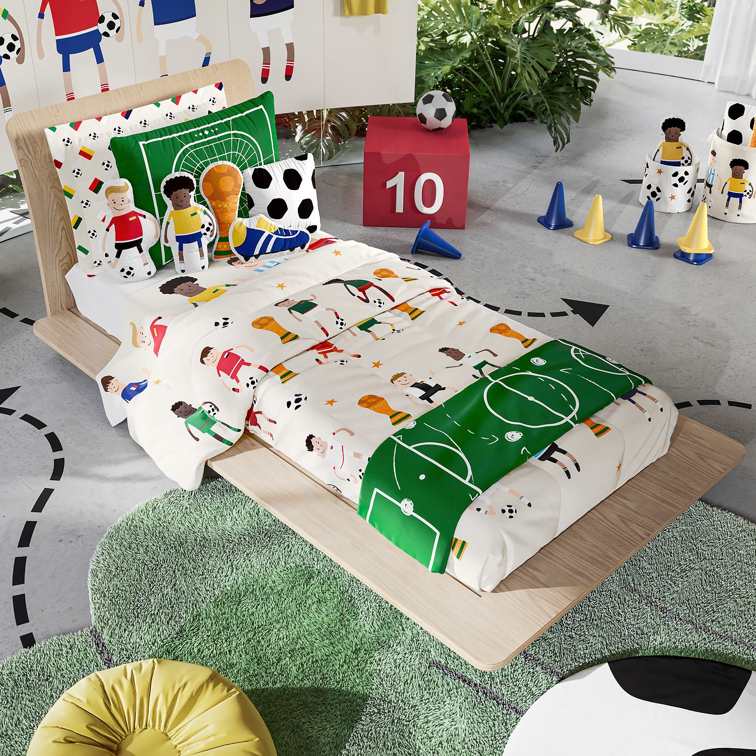 Fronha de Travesseiro Infantil Estádio de Futebol Seleções do Mundo